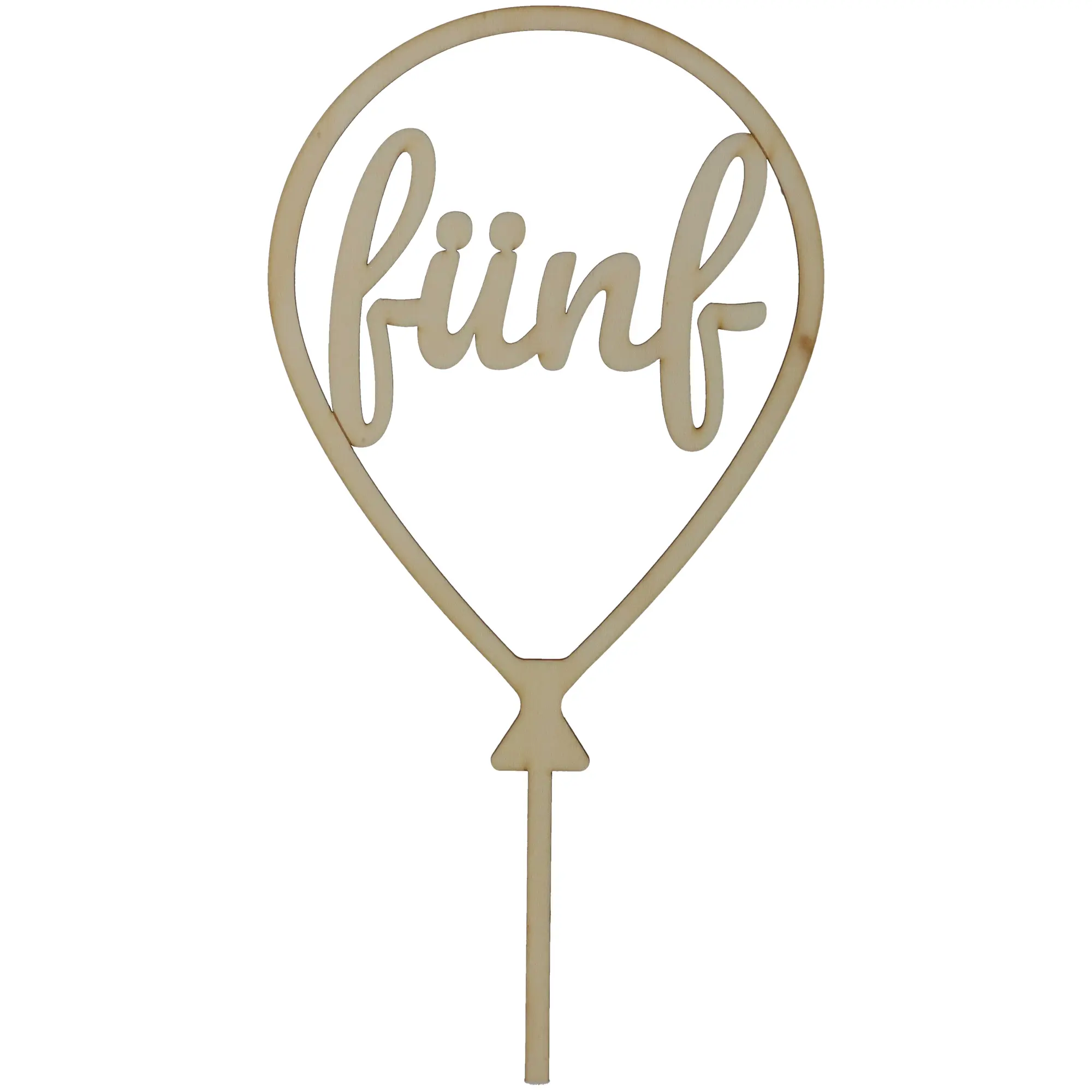 Cake Topper Ballon mit Herzen Zahl 5