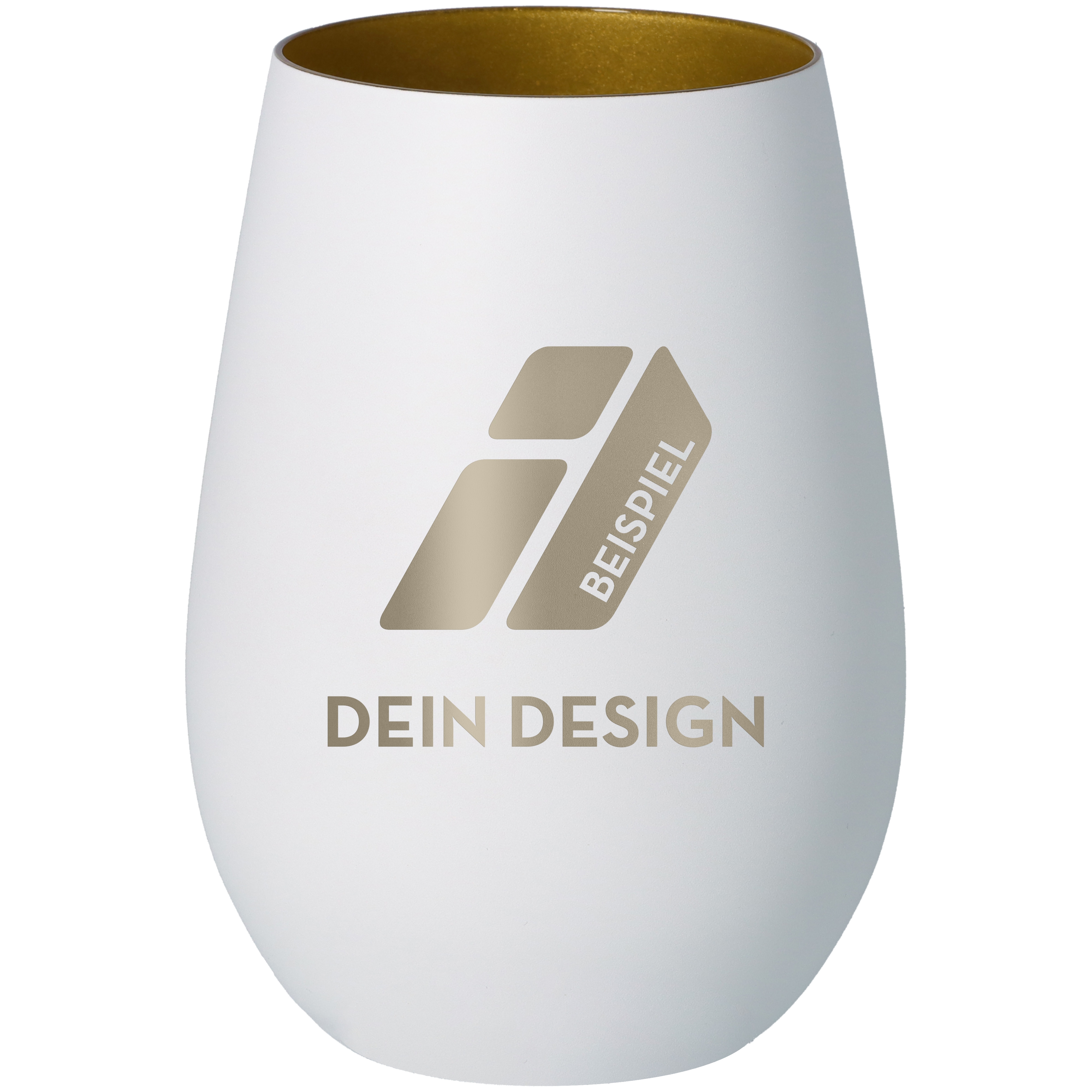 Windlicht Dein Design Weiß/Gold mit Gravur Krug, Töpferei, Vase