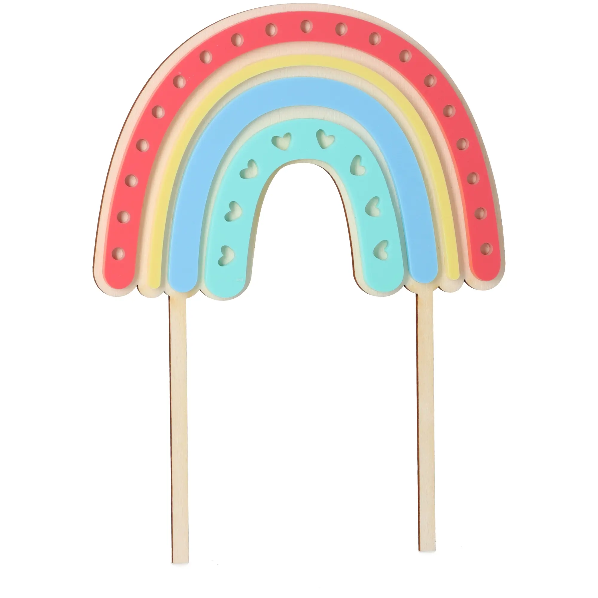 Cake Topper Regenbogen mit Herzen