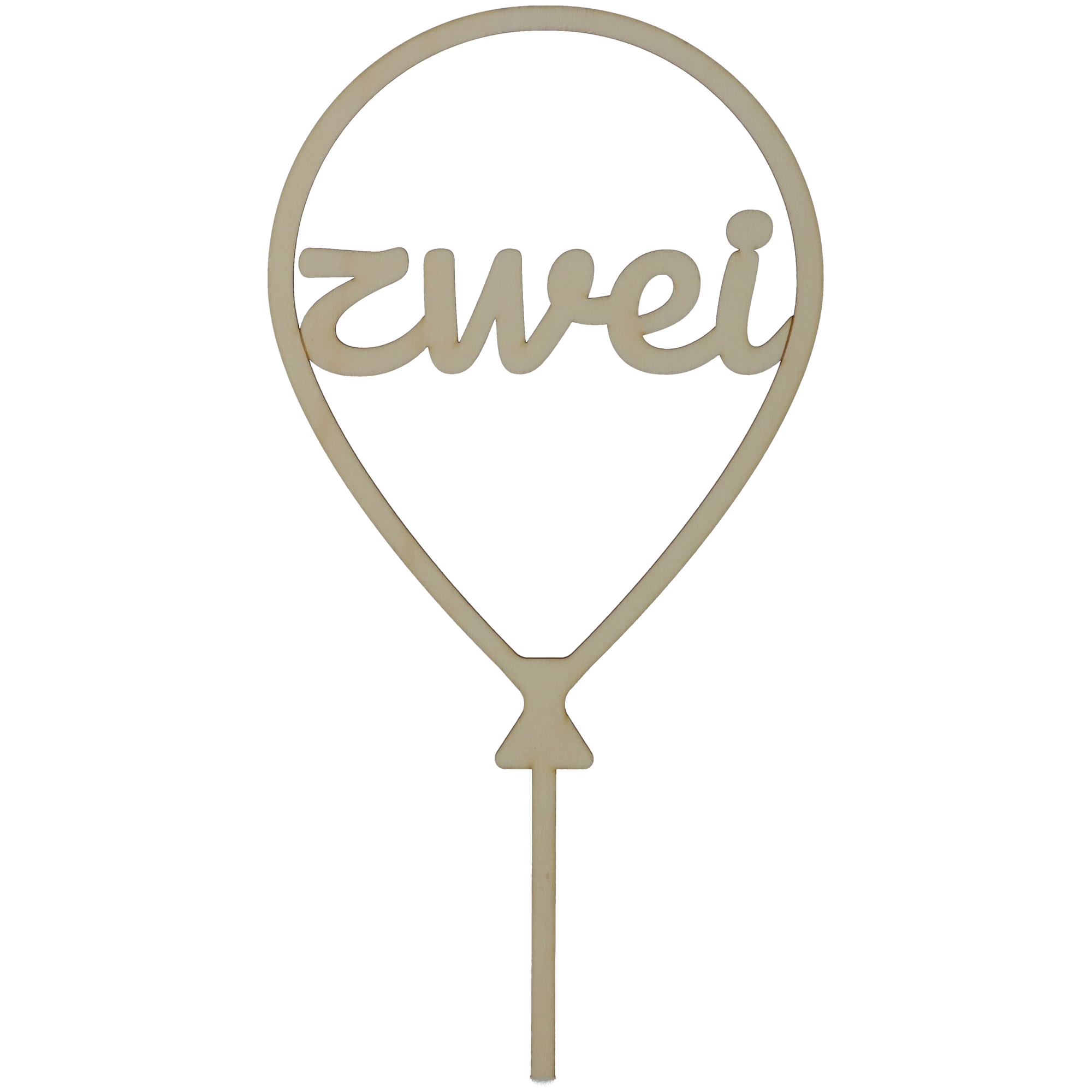 Cake Topper Ballon Zahl 2 Schläger, Ballon