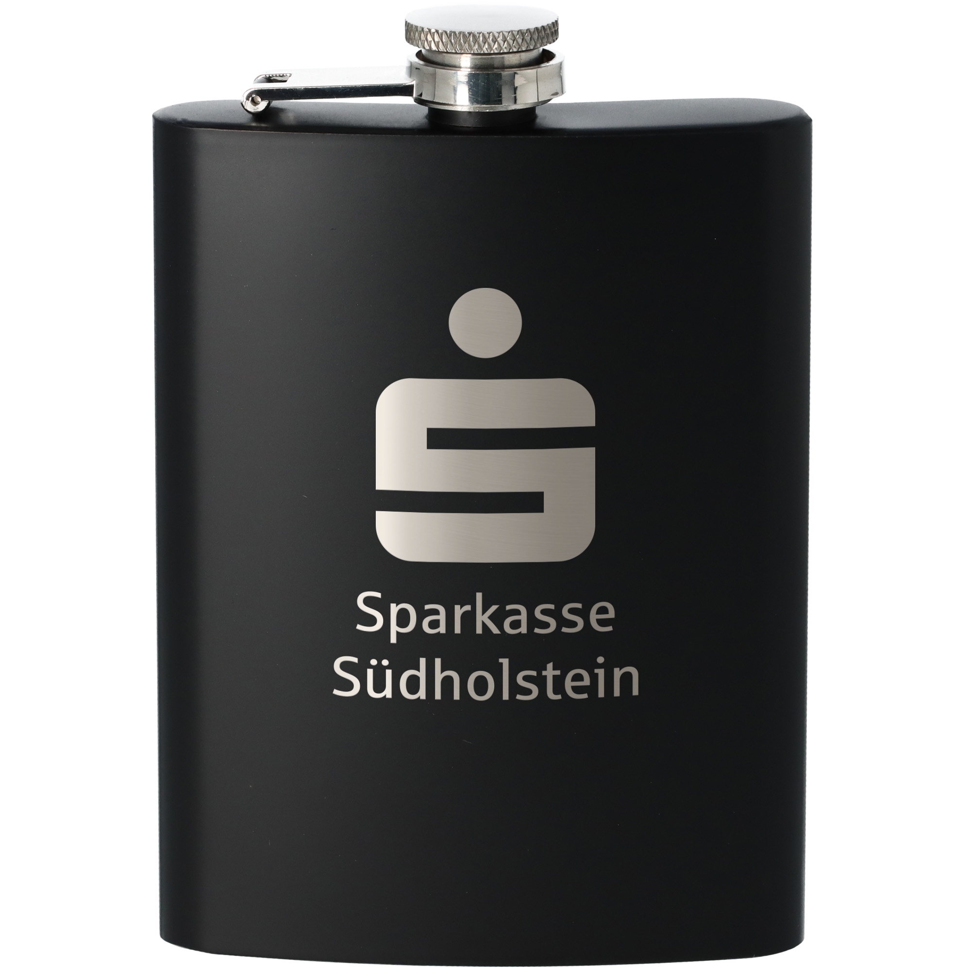 Flachmann Dein Design Schwarz mit Gravur Flasche, Rasierwasser