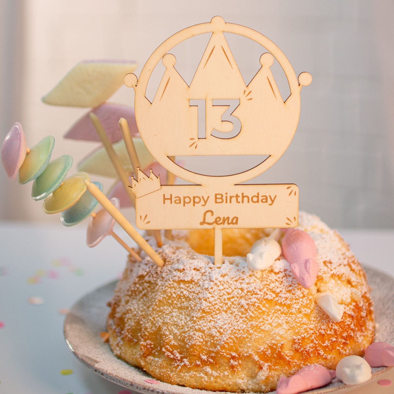 Cake Topper "Happy Birthday" Krone