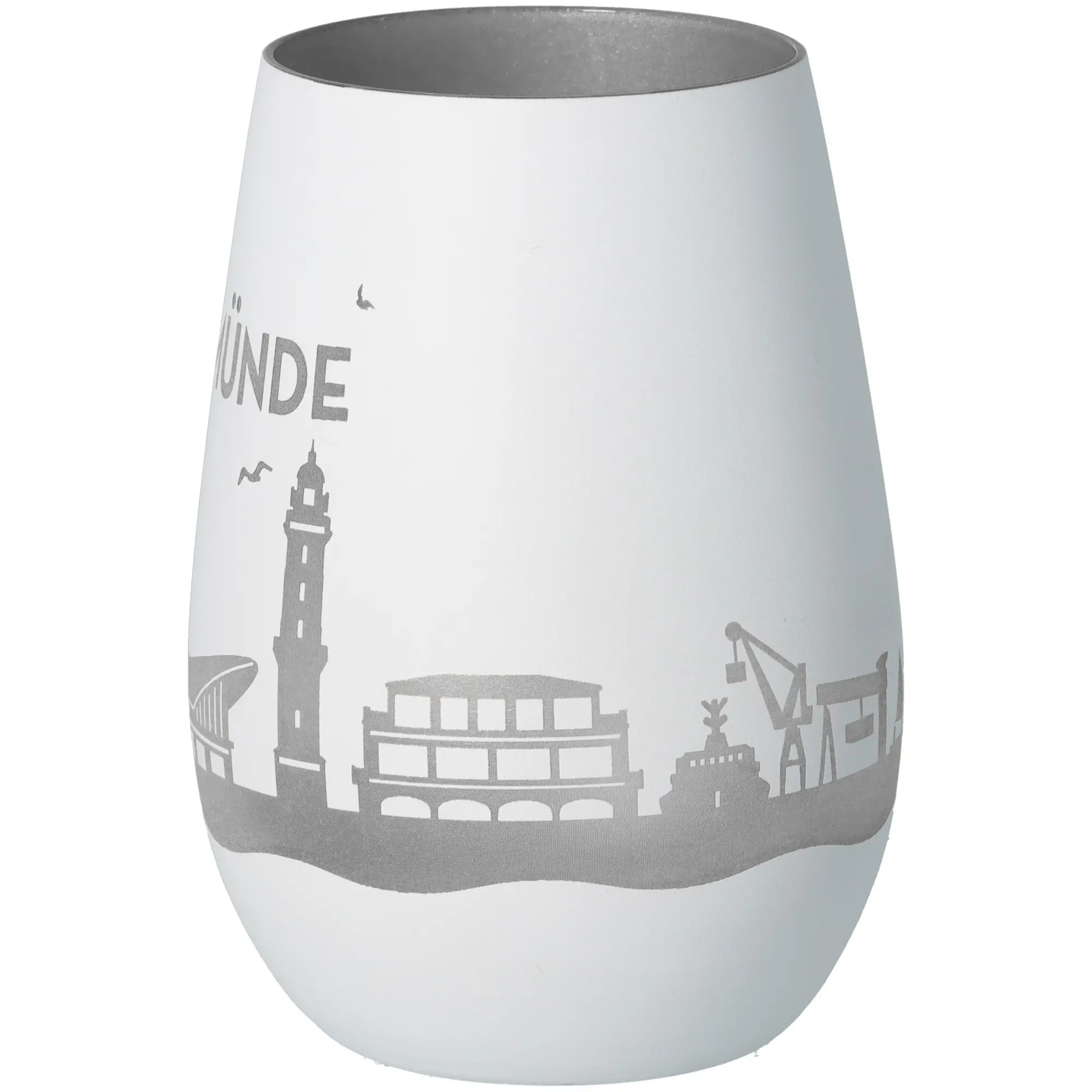 Windlicht Skyline Warnemünde Töpferei, Krug, Vase, Glas