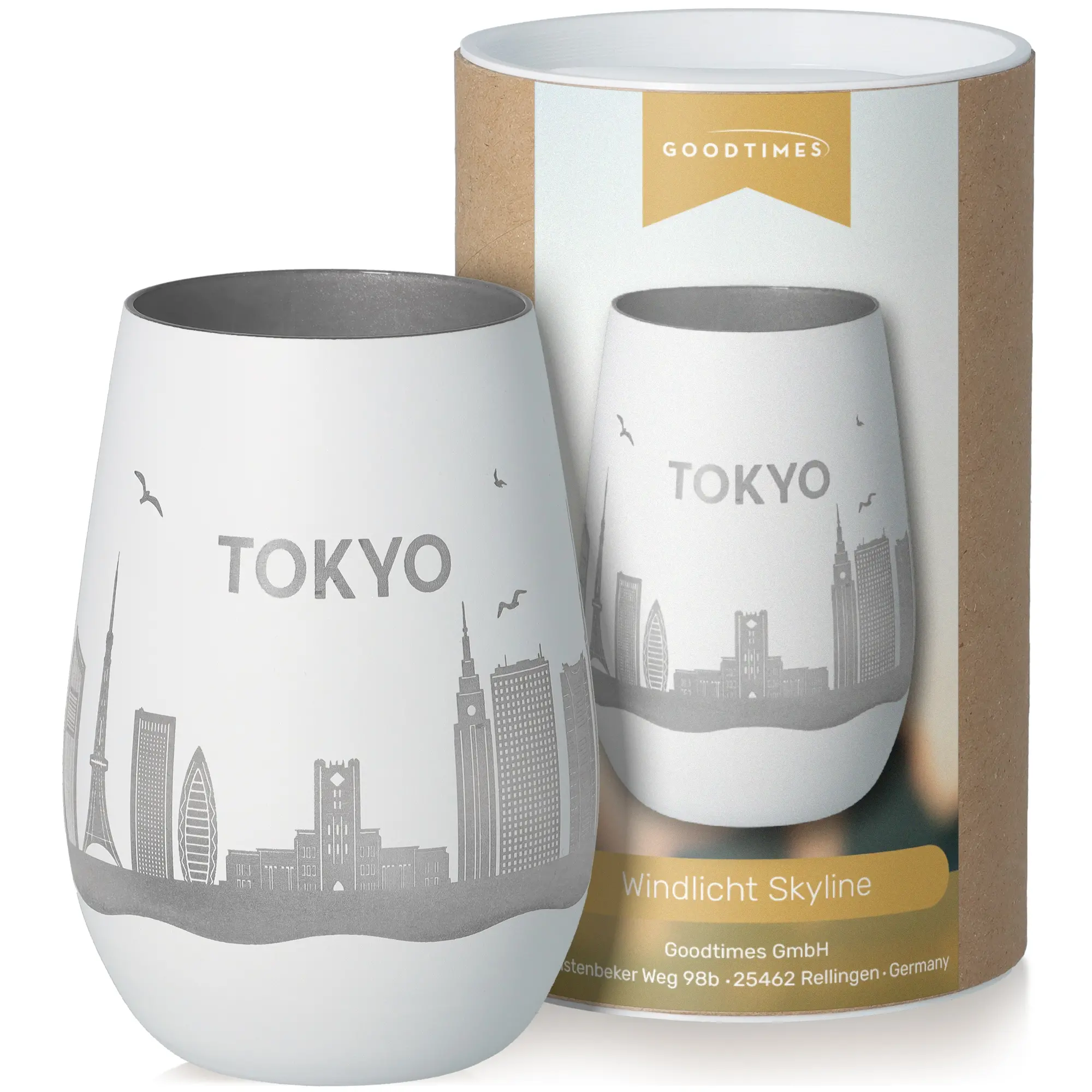 tokyo, gläser, wein, windlicht, skyline