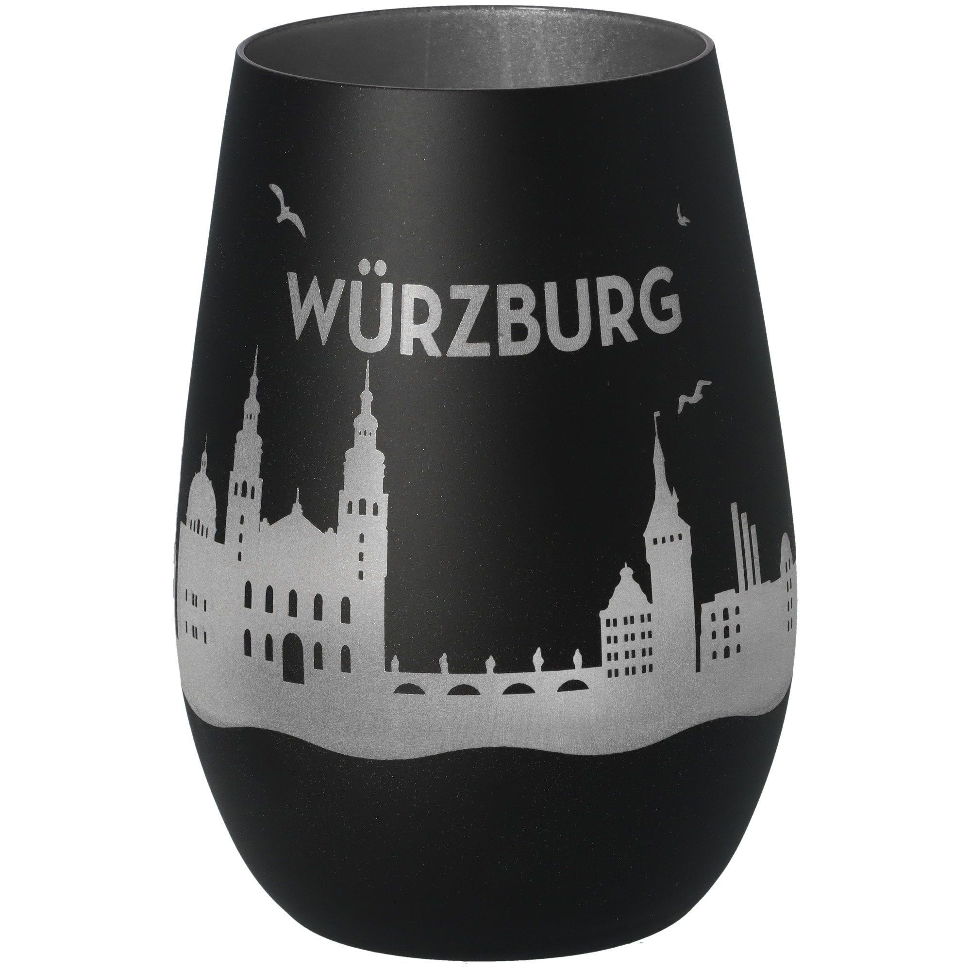Windlicht Skyline Würzburg Glas, Einmachglas, Töpferei