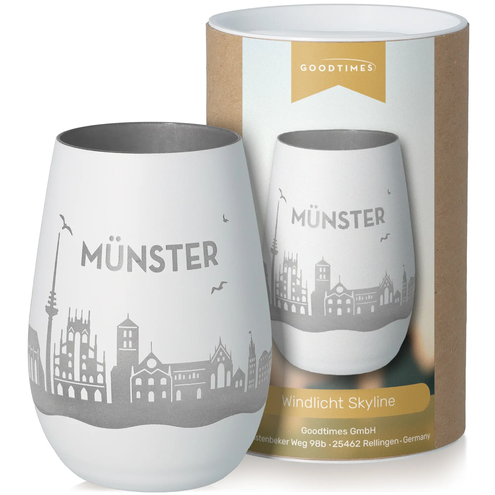 gläser, stilvolles glas, windlichter skyline, münster skyline, keramisches becher-set