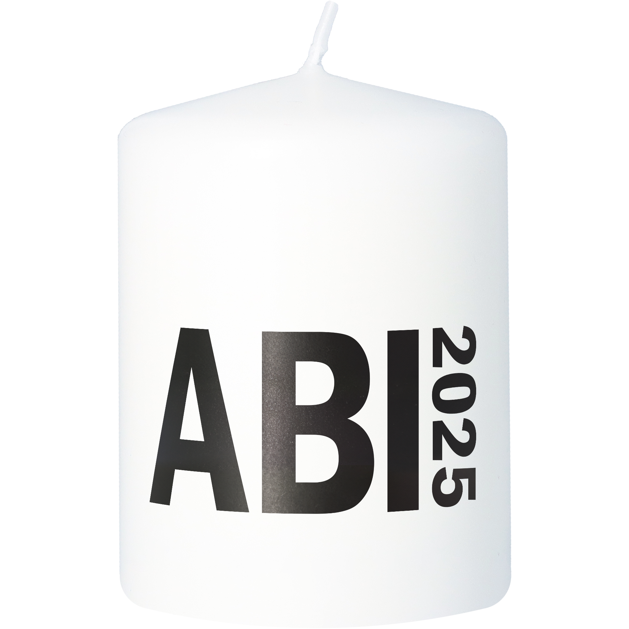 Stumpenkerze Weiß "ABI 2025" Stumpenkerze Weiß "ABI 2025"