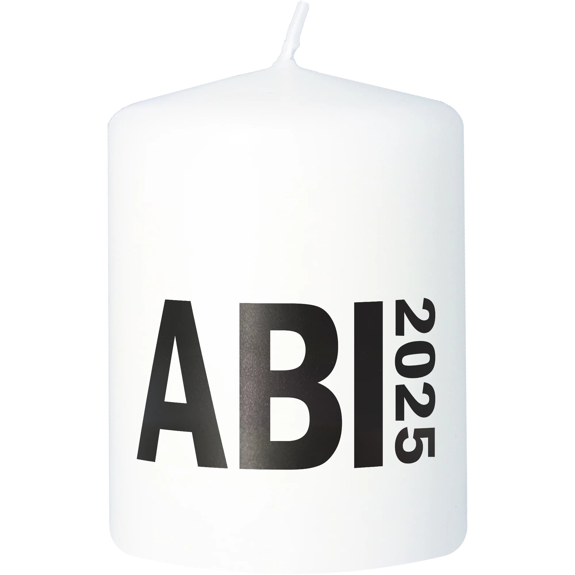 Stumpenkerze Weiß "ABI 2025"
