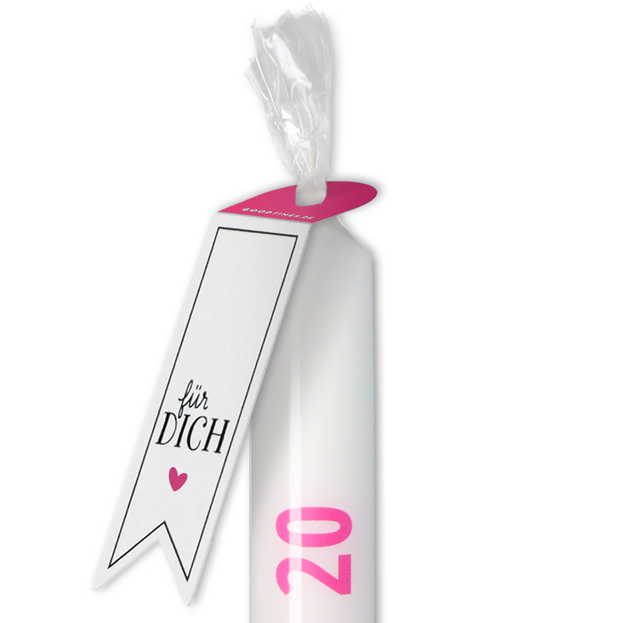 Stabkerze "Gefühlte 20" Pink