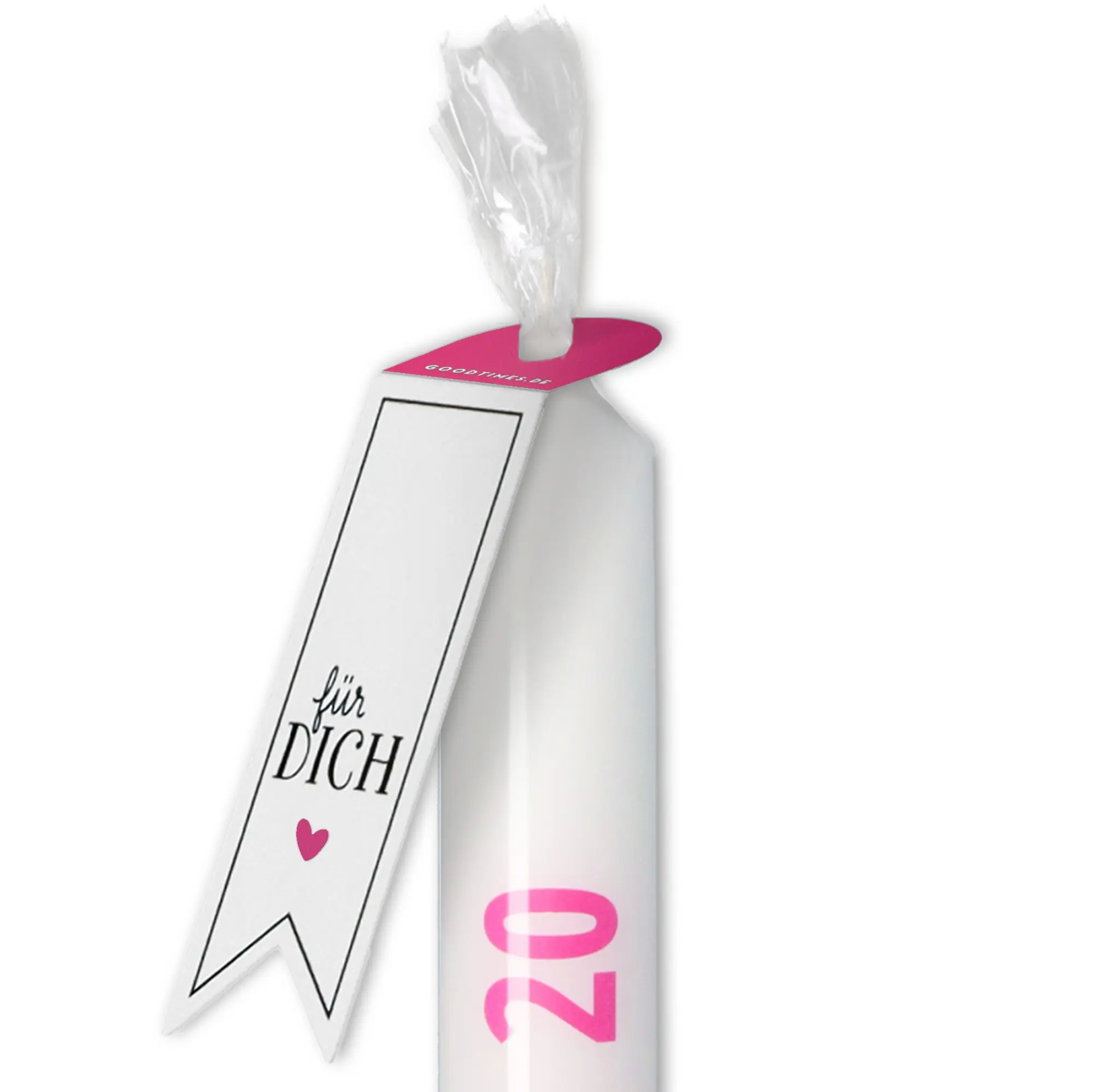 Stabkerze "Gefühlte 20" Pink