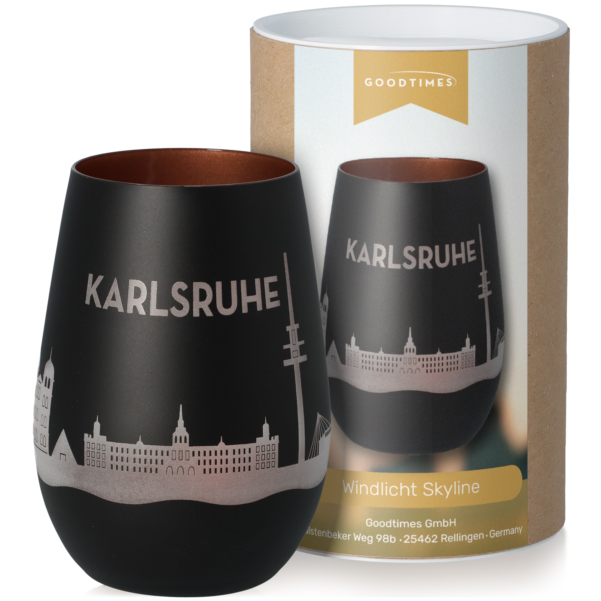 Windlicht Skyline Karlsruhe Krug, Töpferei, Tasse