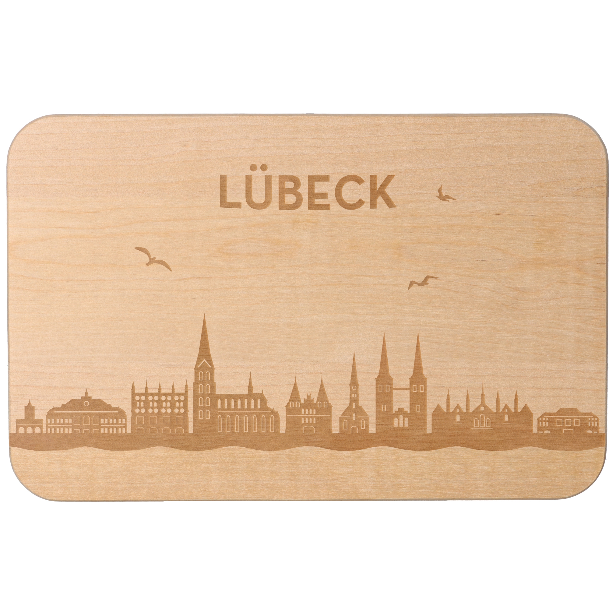 Frühstücksbrett Skyline Lübeck Frühstücksbrett Skyline Lübeck