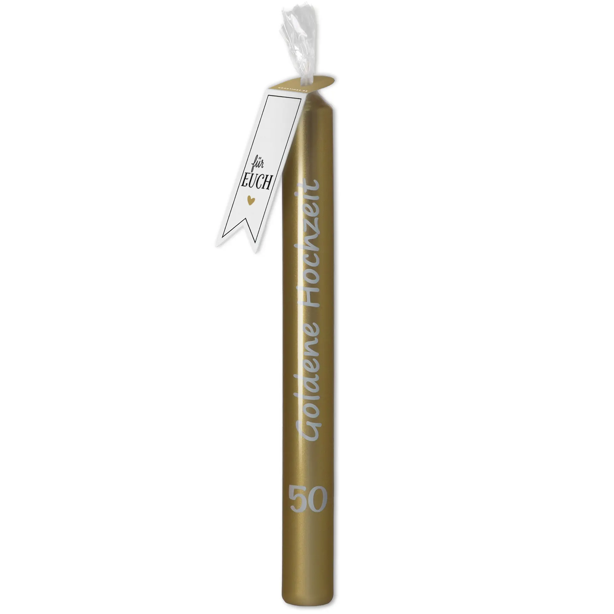 Stabkerze Metallic "50 - Goldene Hochzeit"