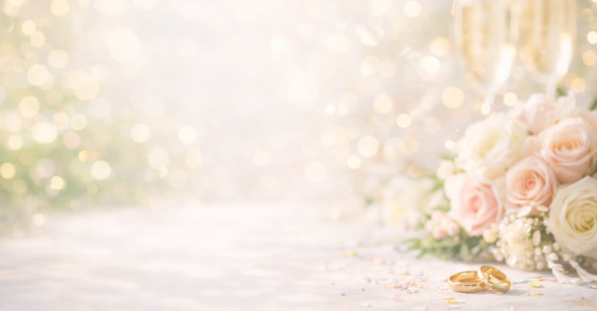 hochzeit, blumenstrauss, blumen, ringe, gold