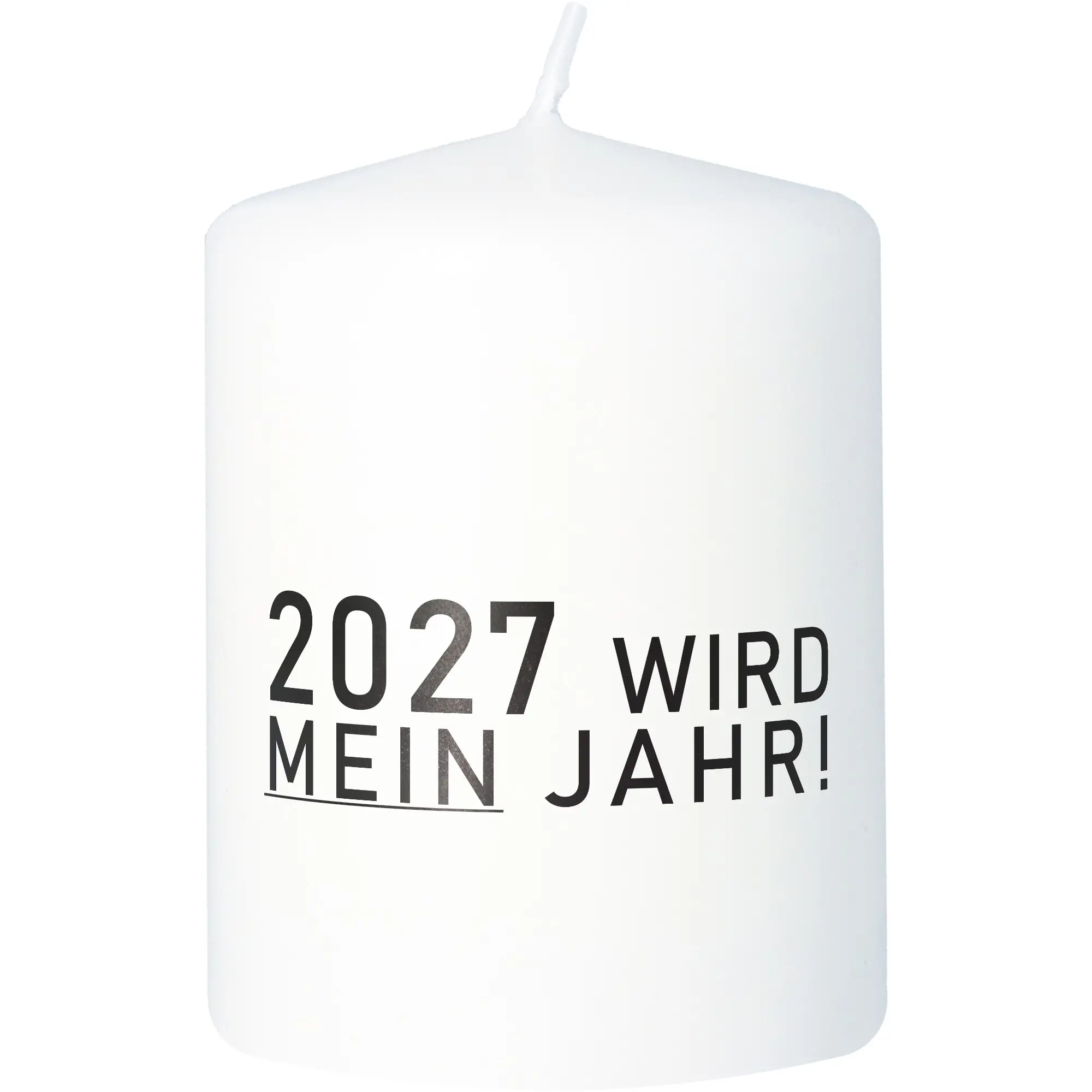 Stumpenkerze "2027 WIRD MEIN JAHR"