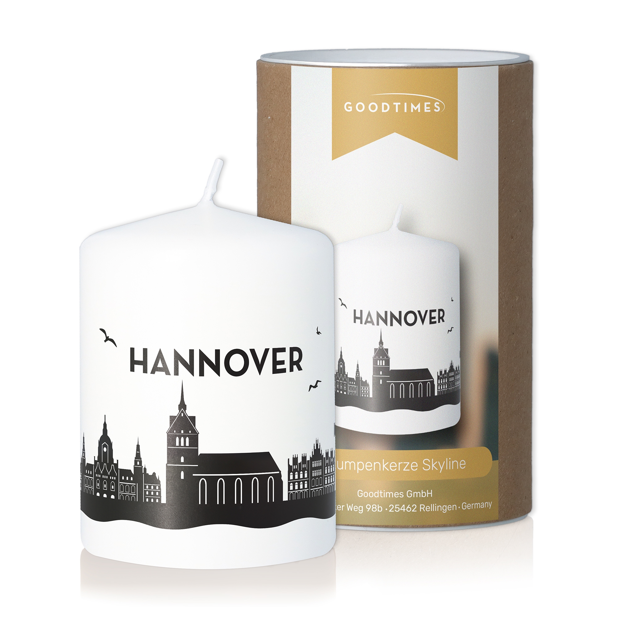 Stumpenkerze Skyline Hannover