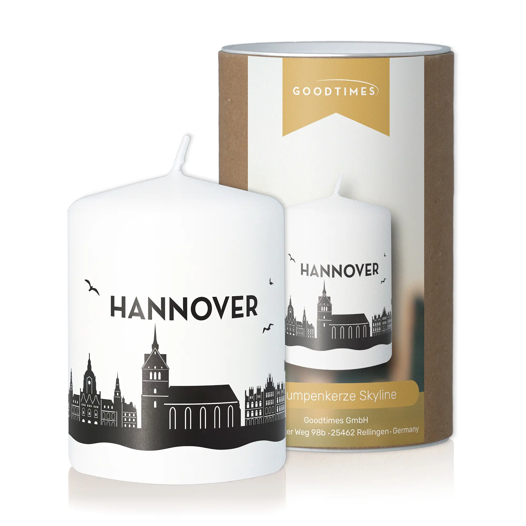 Stumpenkerze Skyline Hannover