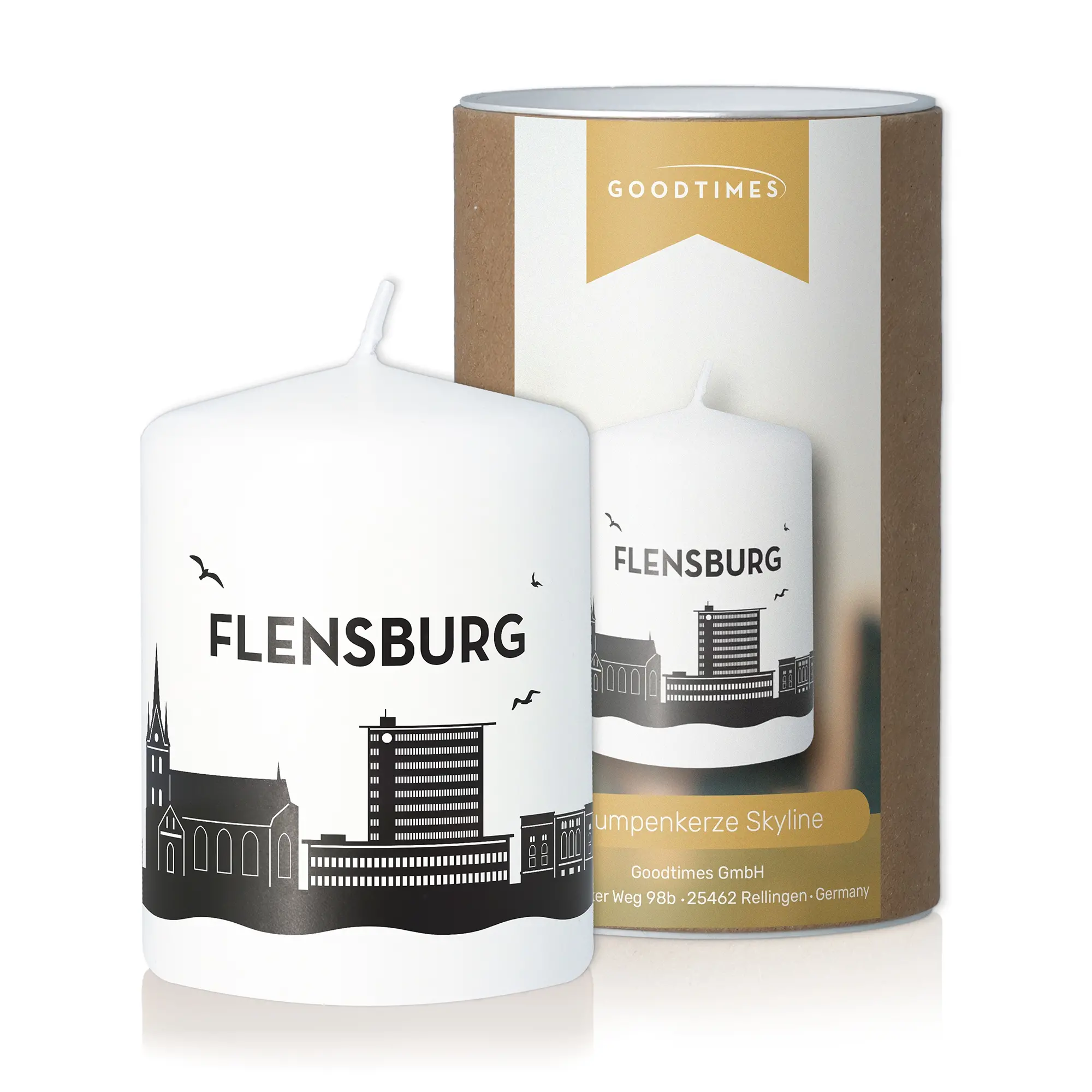 Stumpenkerze Skyline Flensburg