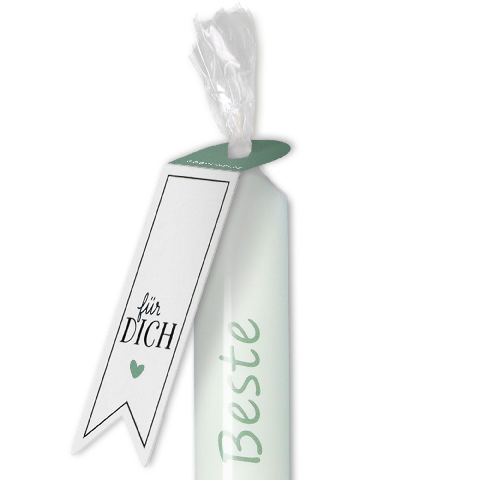 Stabkerze "Du bist der Beste" Smaragd Stabkerze "Du bist der Beste" Smaragd