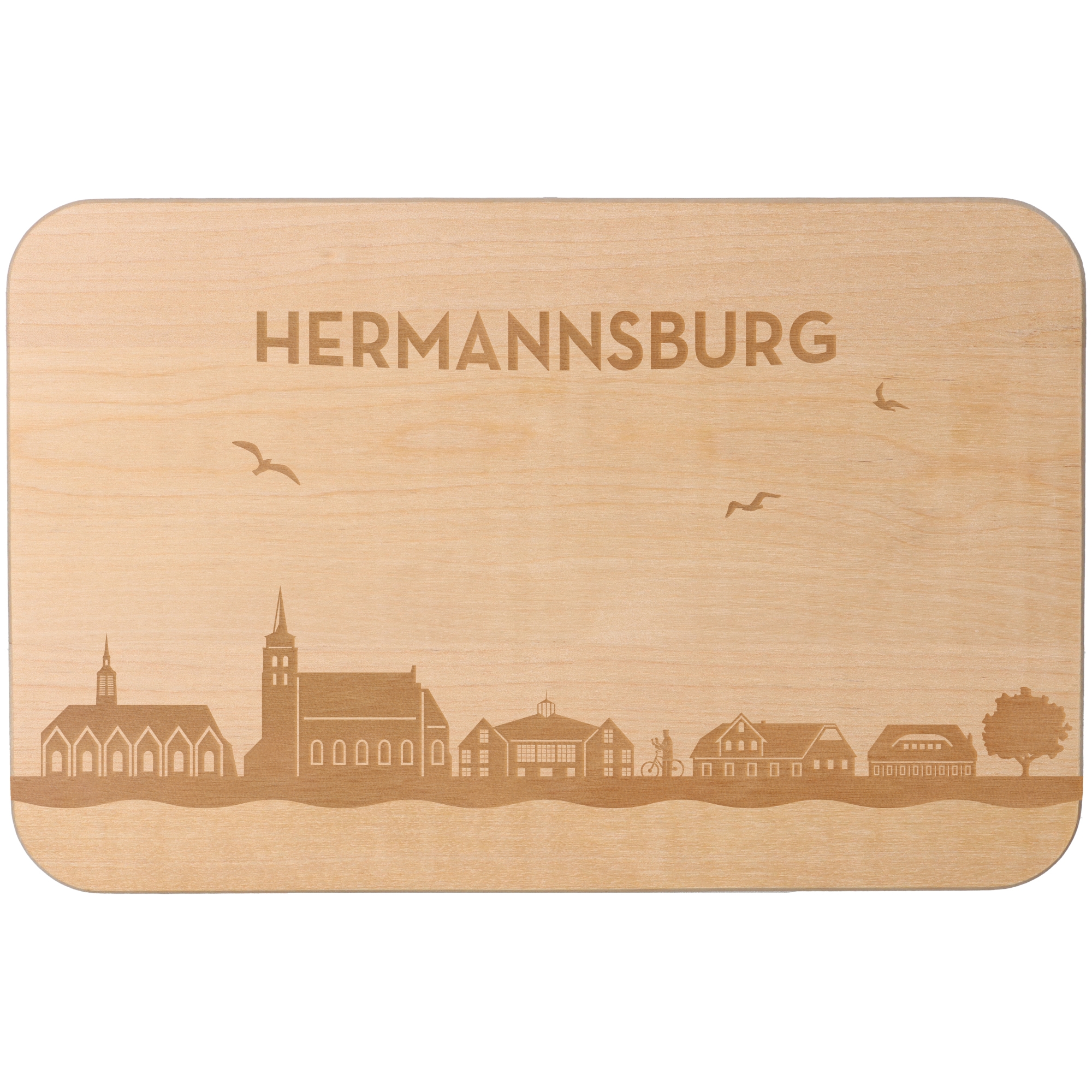 Frühstücksbrett Skyline Hermannsburg Holz, Sperrholz, Matte