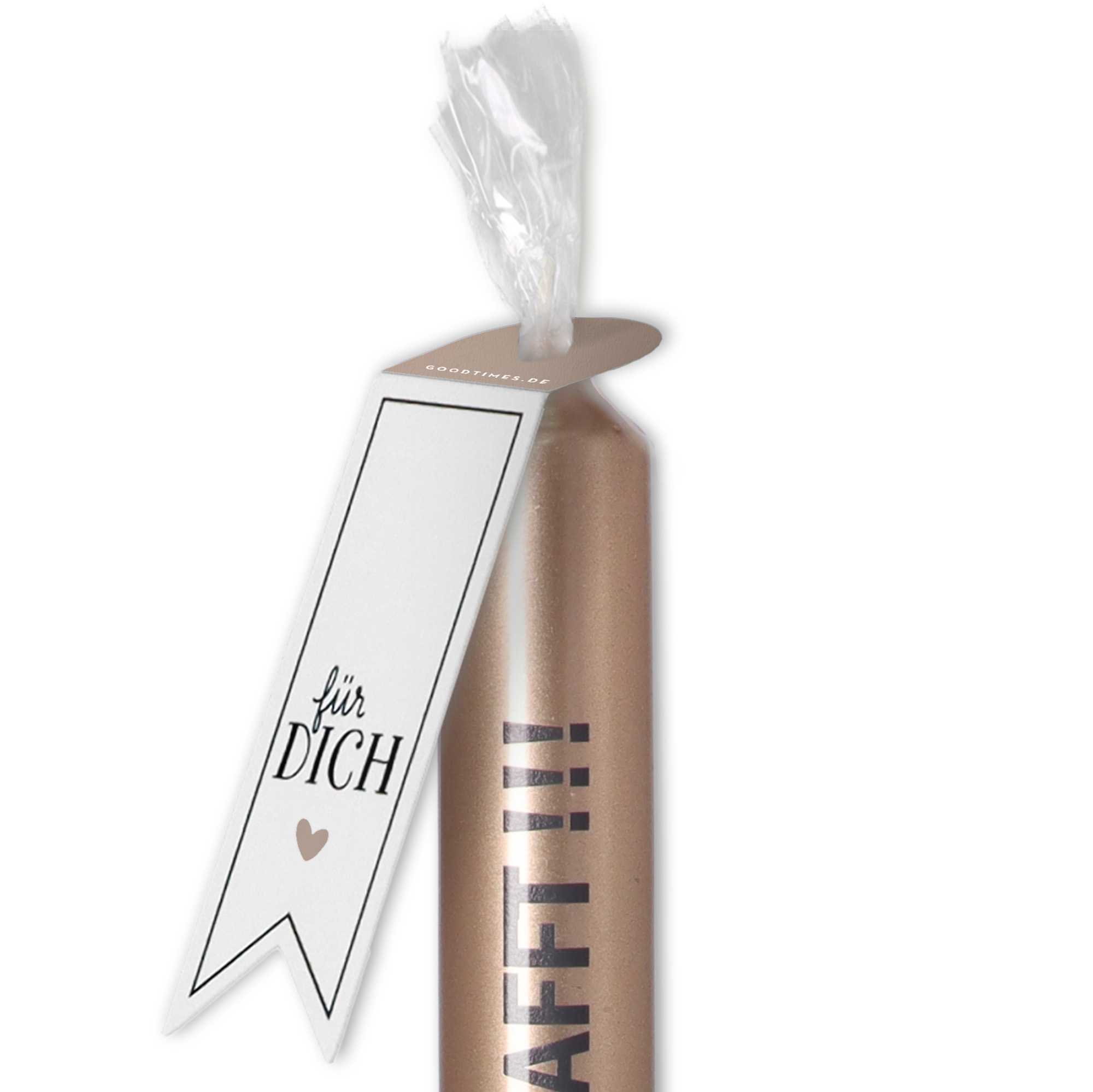 Stabkerze Metallic Kupfer "YIPPIE, GESCHAFFT!!!" Stabkerze Metallic Kupfer "YIPPIE, GESCHAFFT!!!"