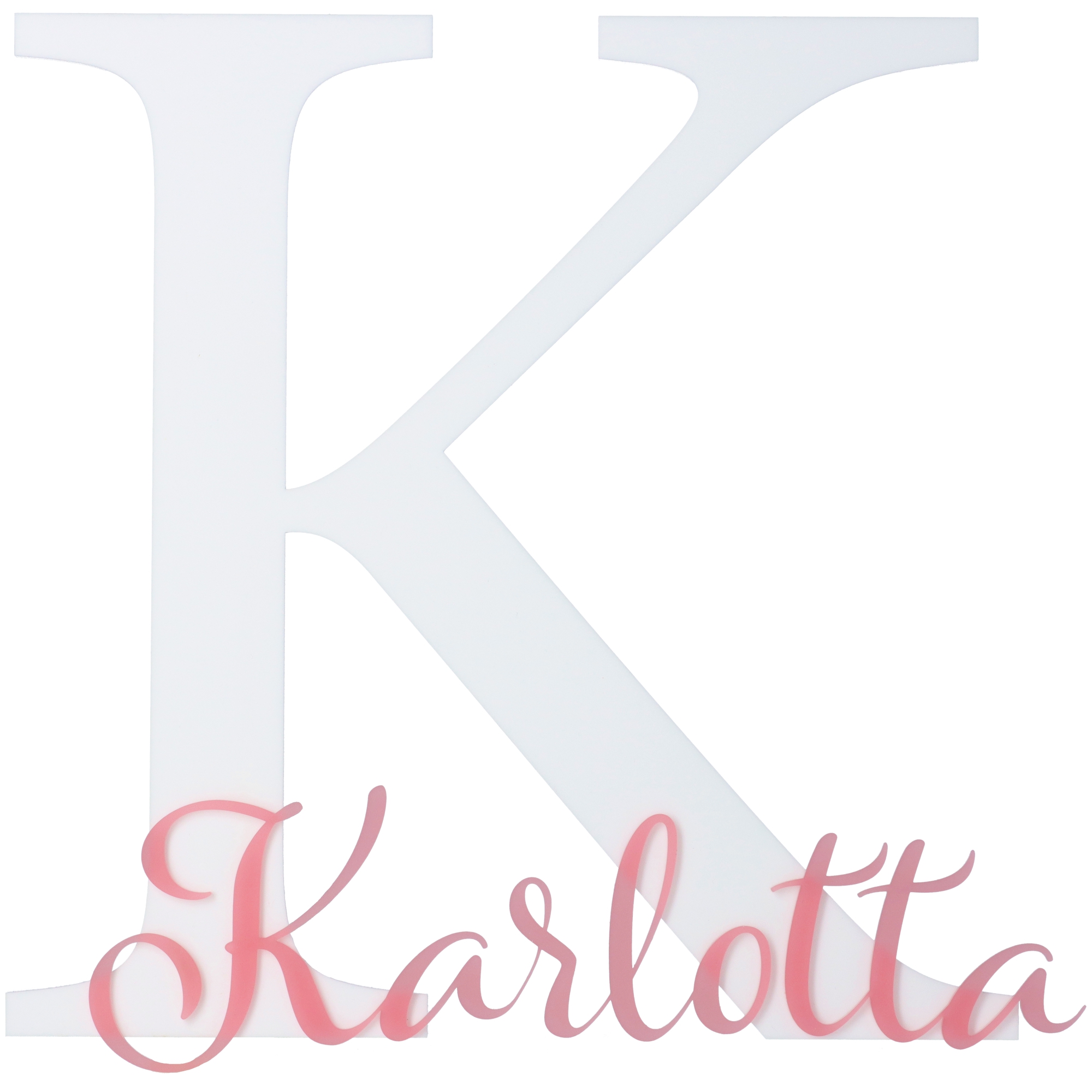 Schild Anfangsbuchstabe Weiß & Rosa Schild Anfangsbuchstabe Weiß & Rosa