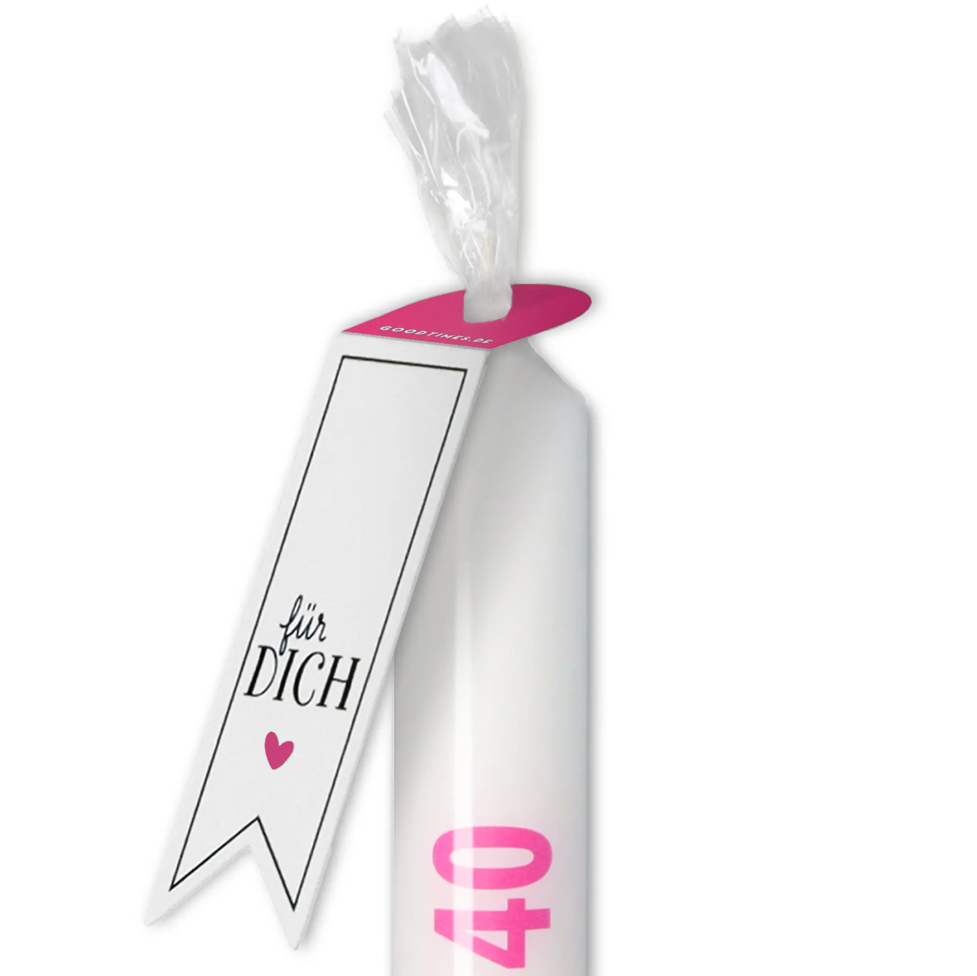 Stabkerze "Um die 40" Pink