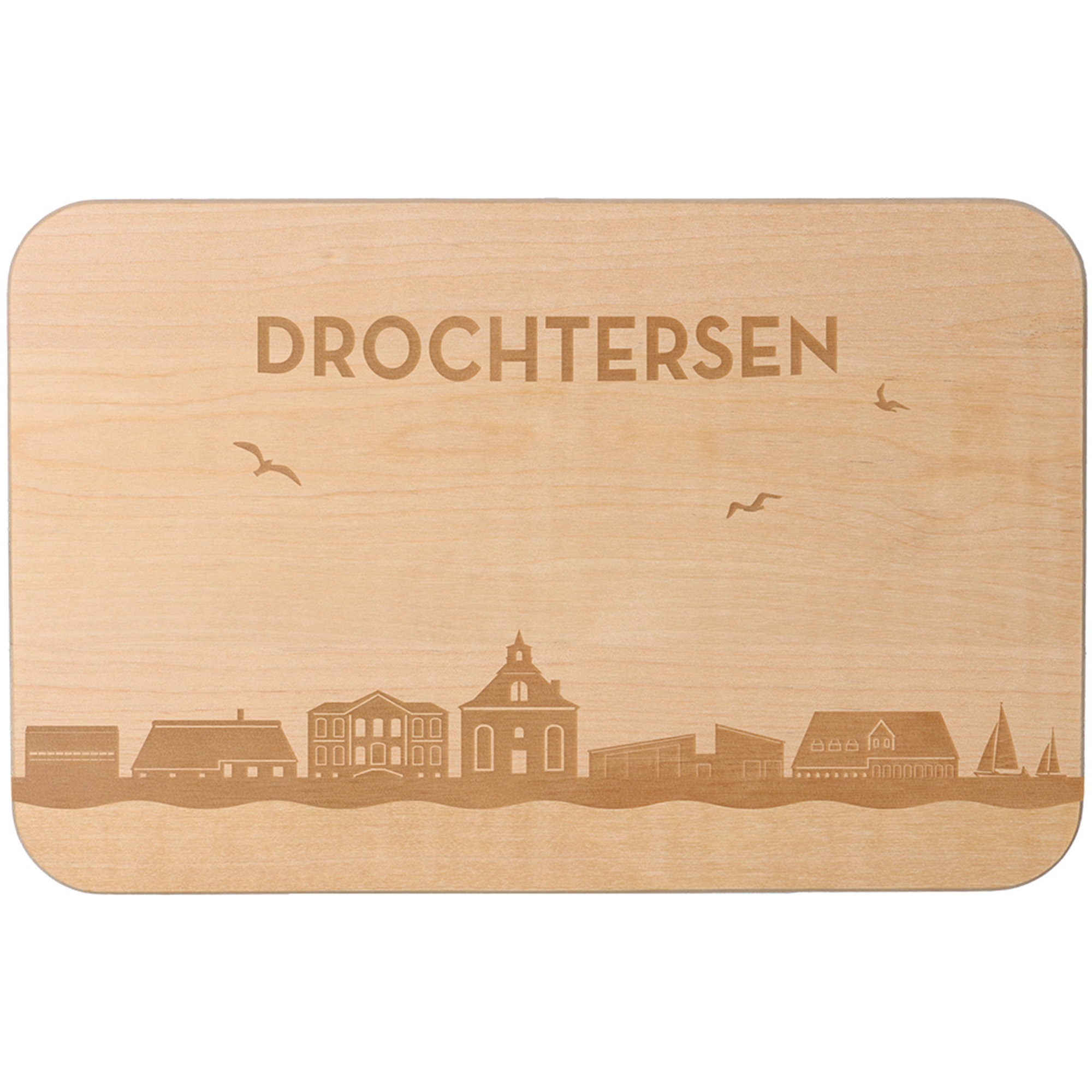 Frühstücksbrett Skyline Drochtersen Sperrholz, Holz, Matte