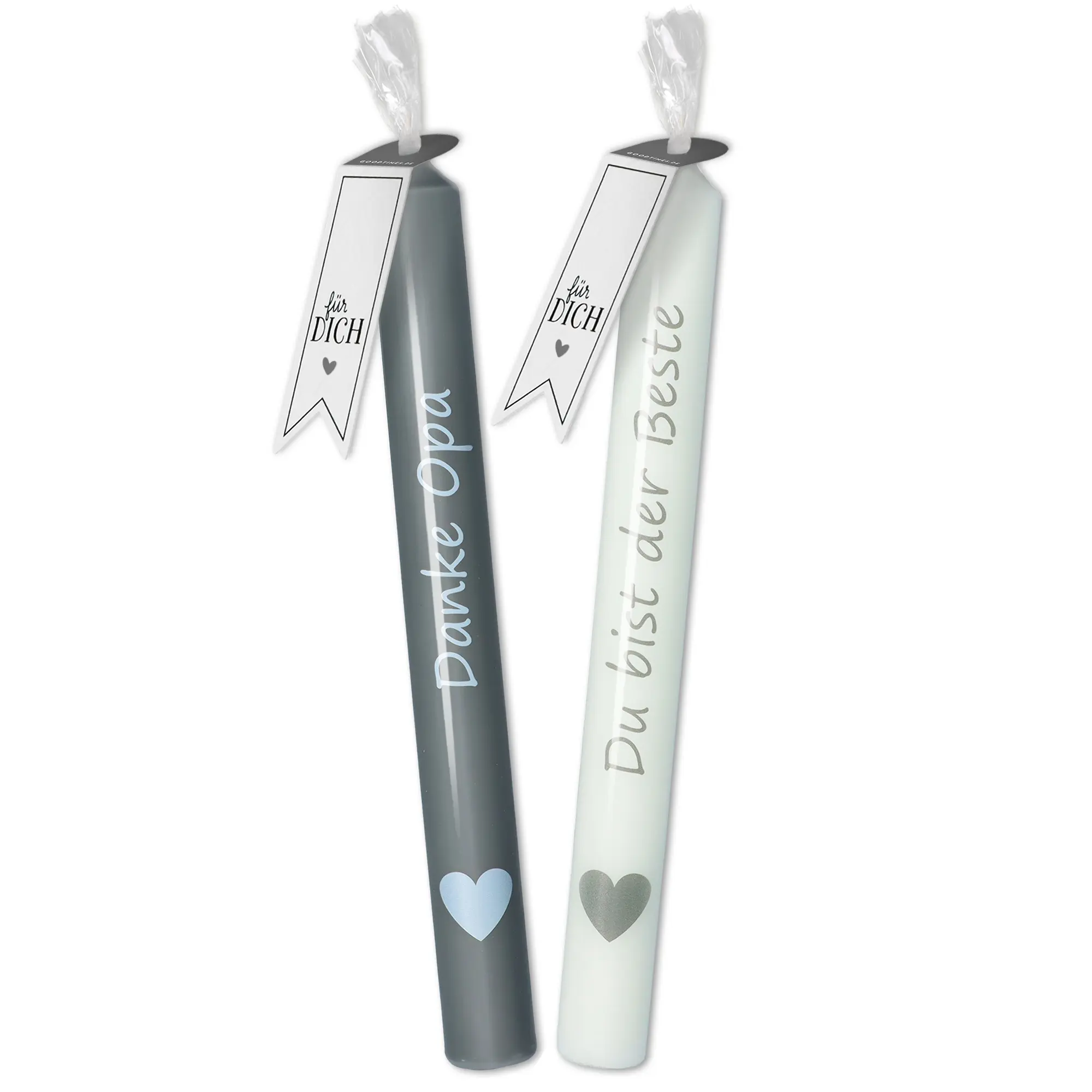 Stabkerzen-Set "Danke Opa" & "Du bist der Beste"
