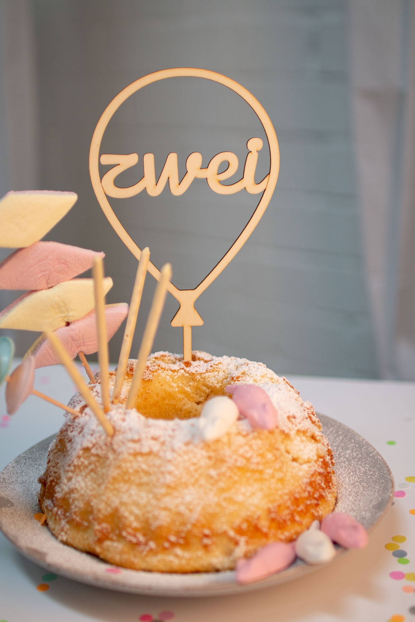Cake Topper Ballon Zahl 2