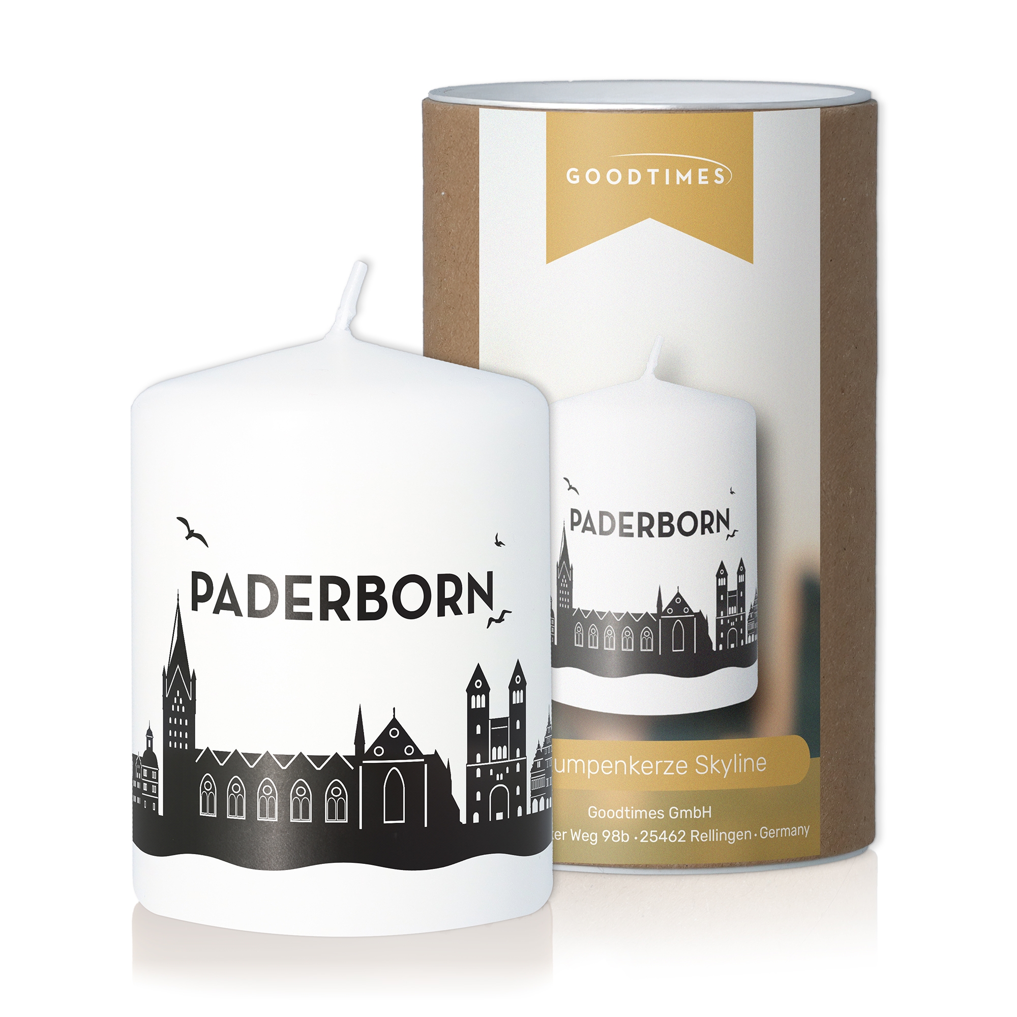 Stumpenkerze Skyline Paderborn Kerze