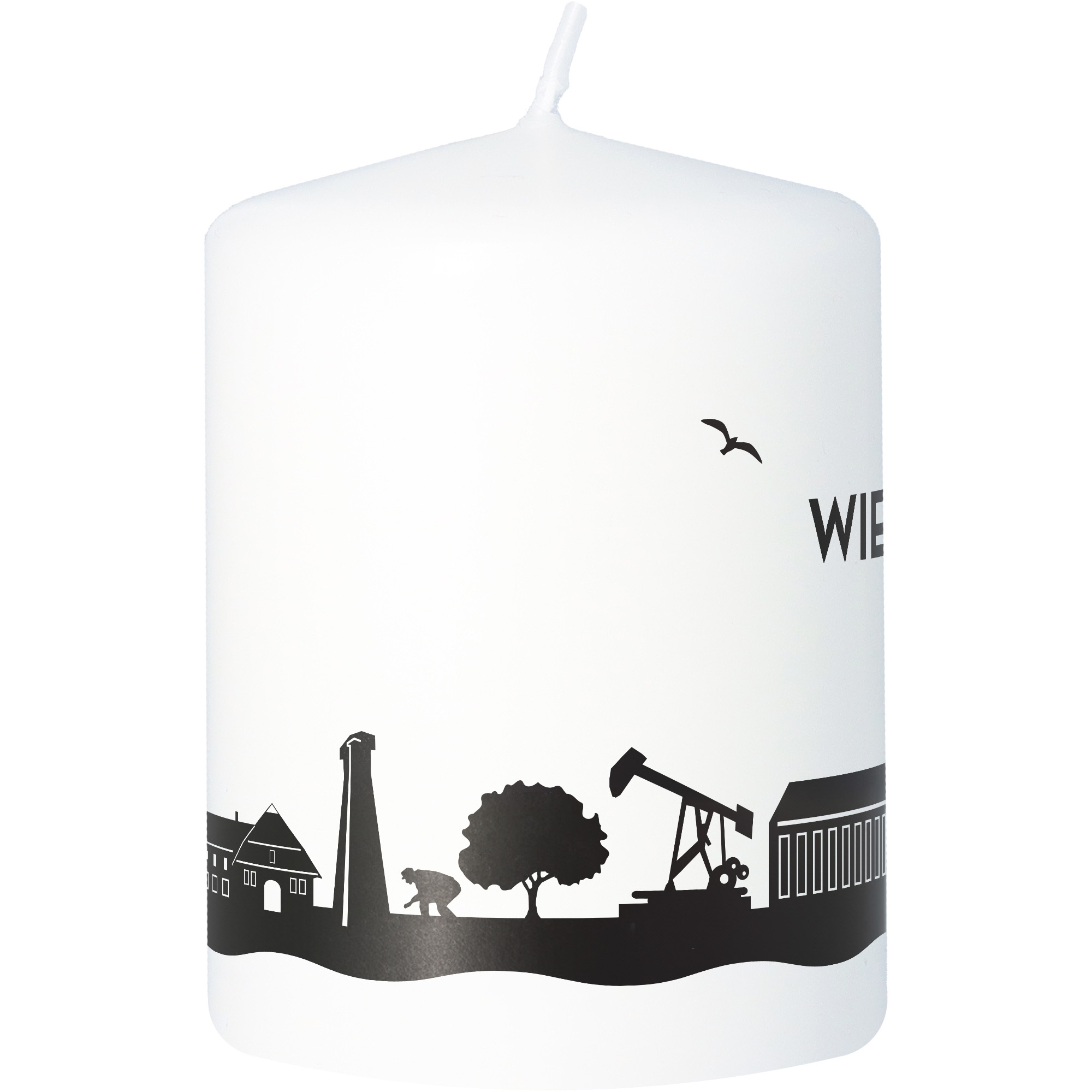 Stumpenkerze Skyline Wietze Tier, Vogel