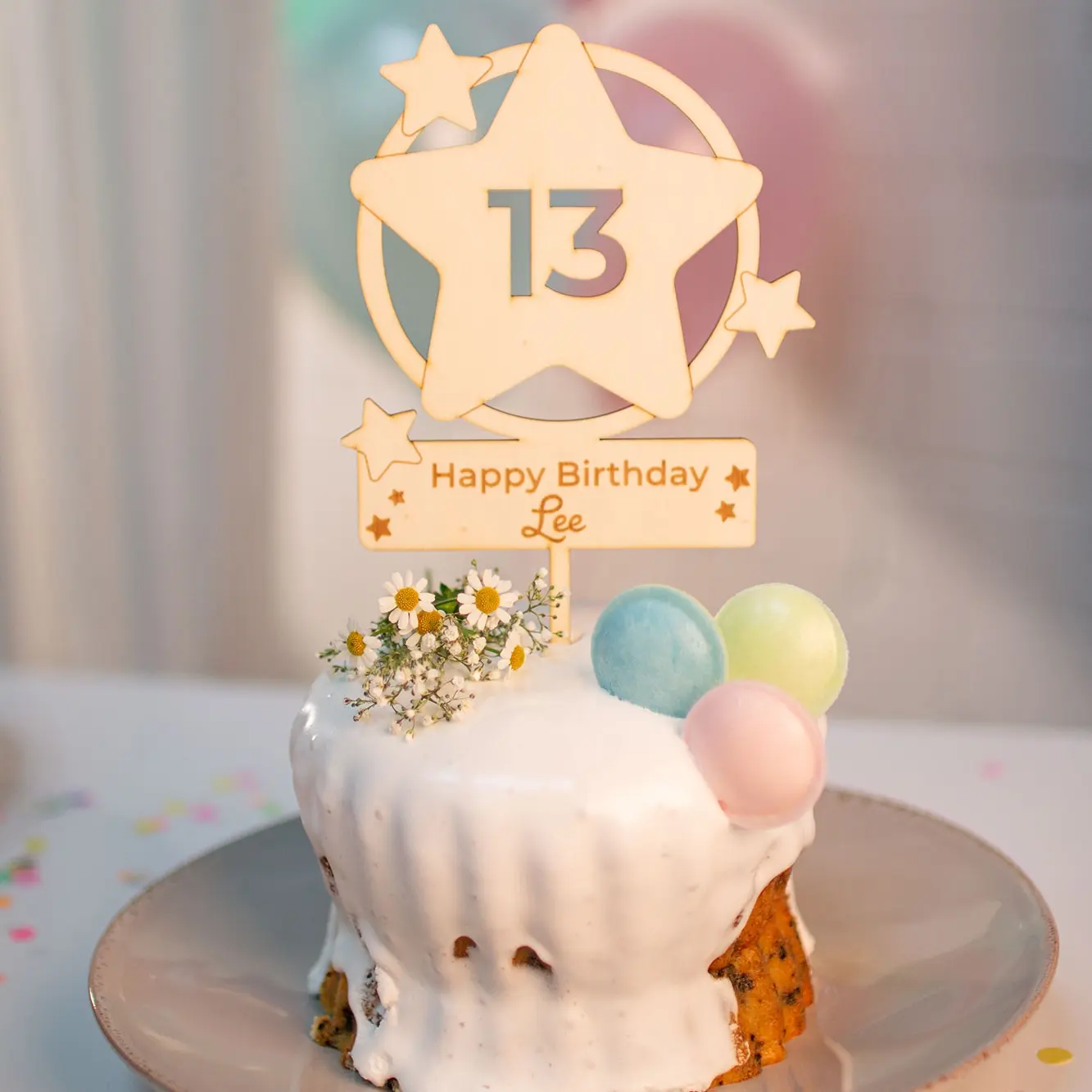 Cake Topper "Happy Birthday" Stern