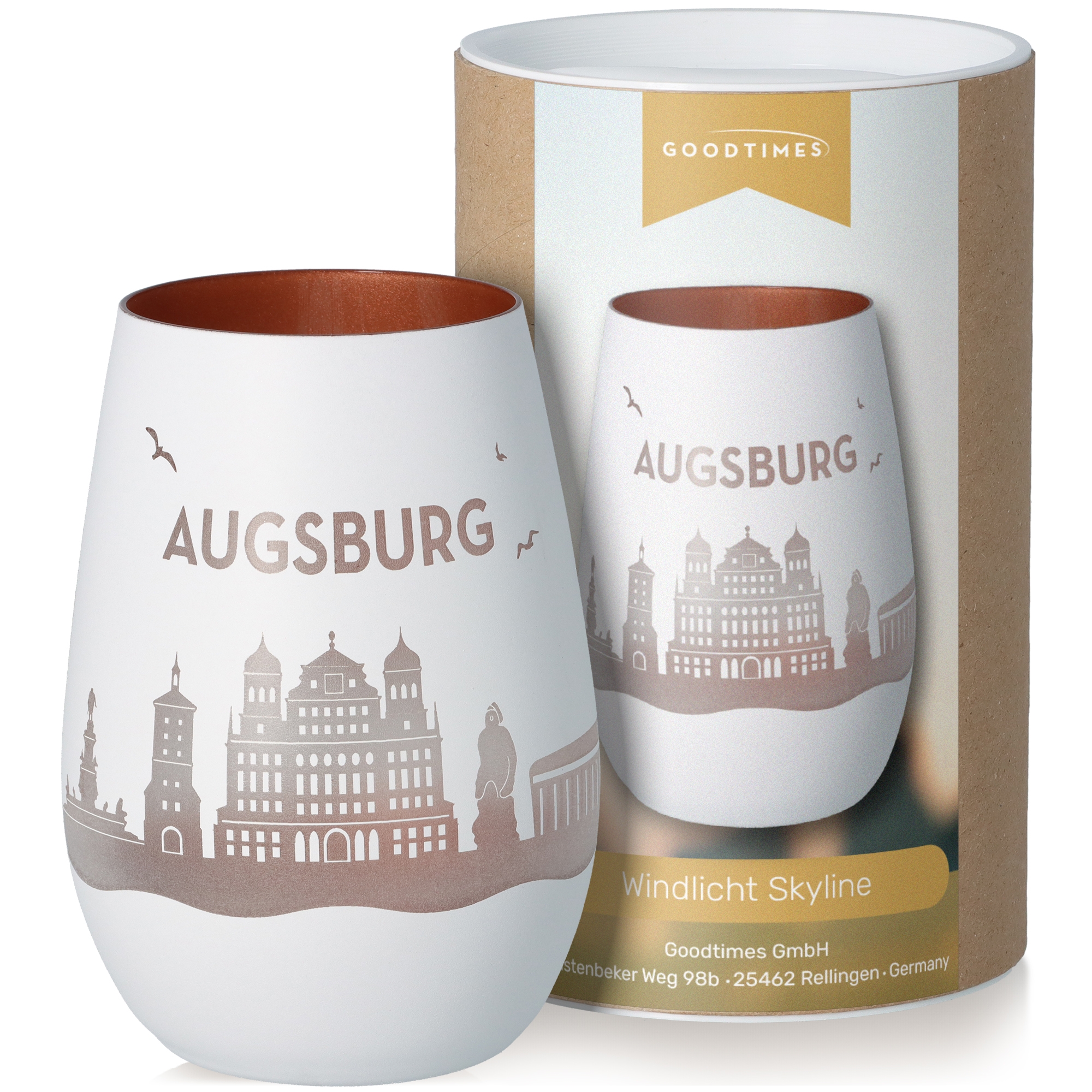 Windlicht Skyline Augsburg Töpferei, Tasse, Kunst, Porzellan