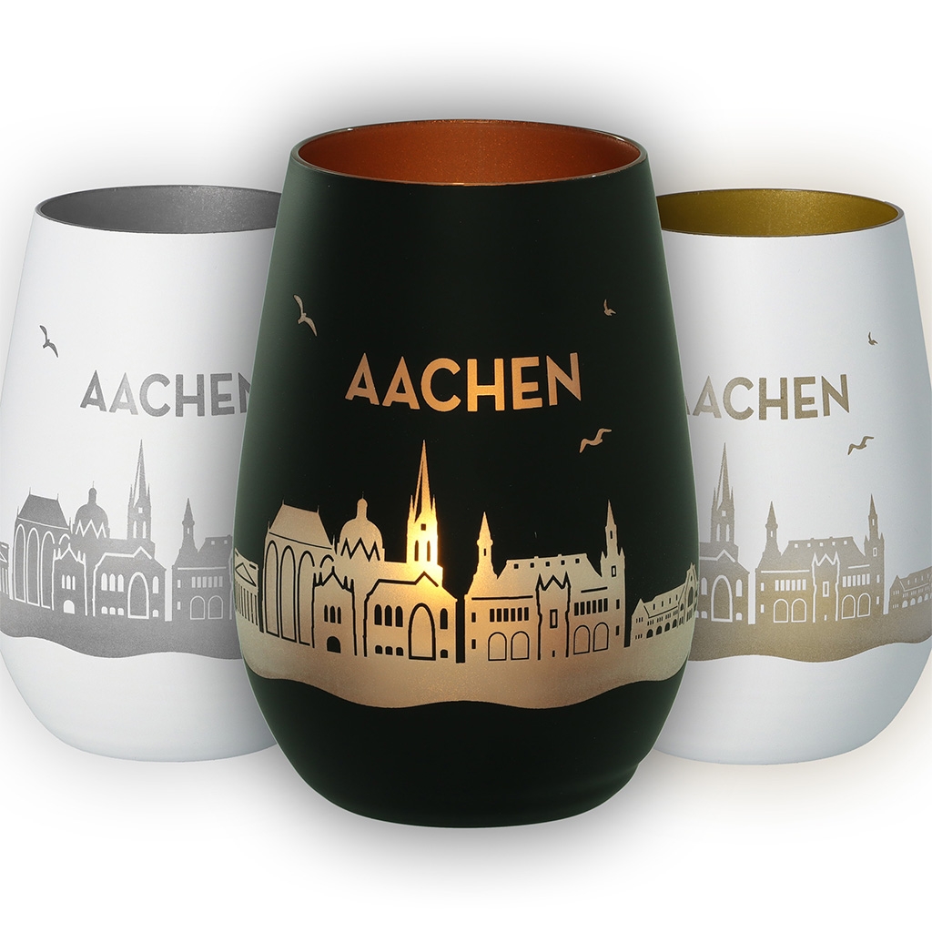 Vase, Gläser, Kunstglas, Städtische Silhouette, Aachen