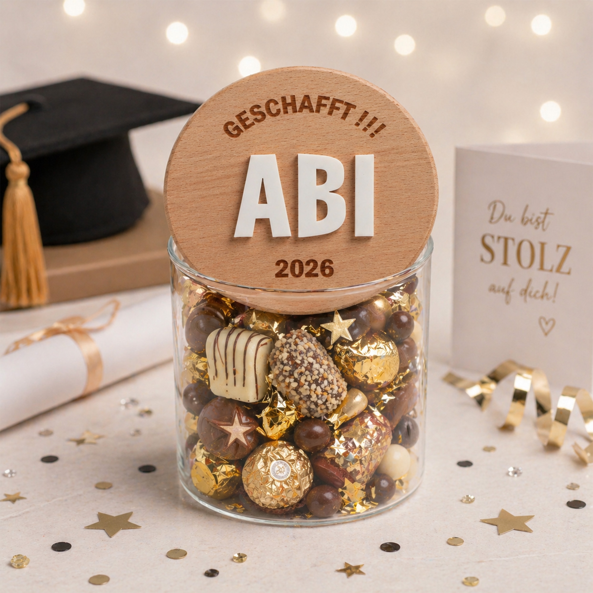 schachtel, trüffel, weihnachtspraline, gläser, goldfarben