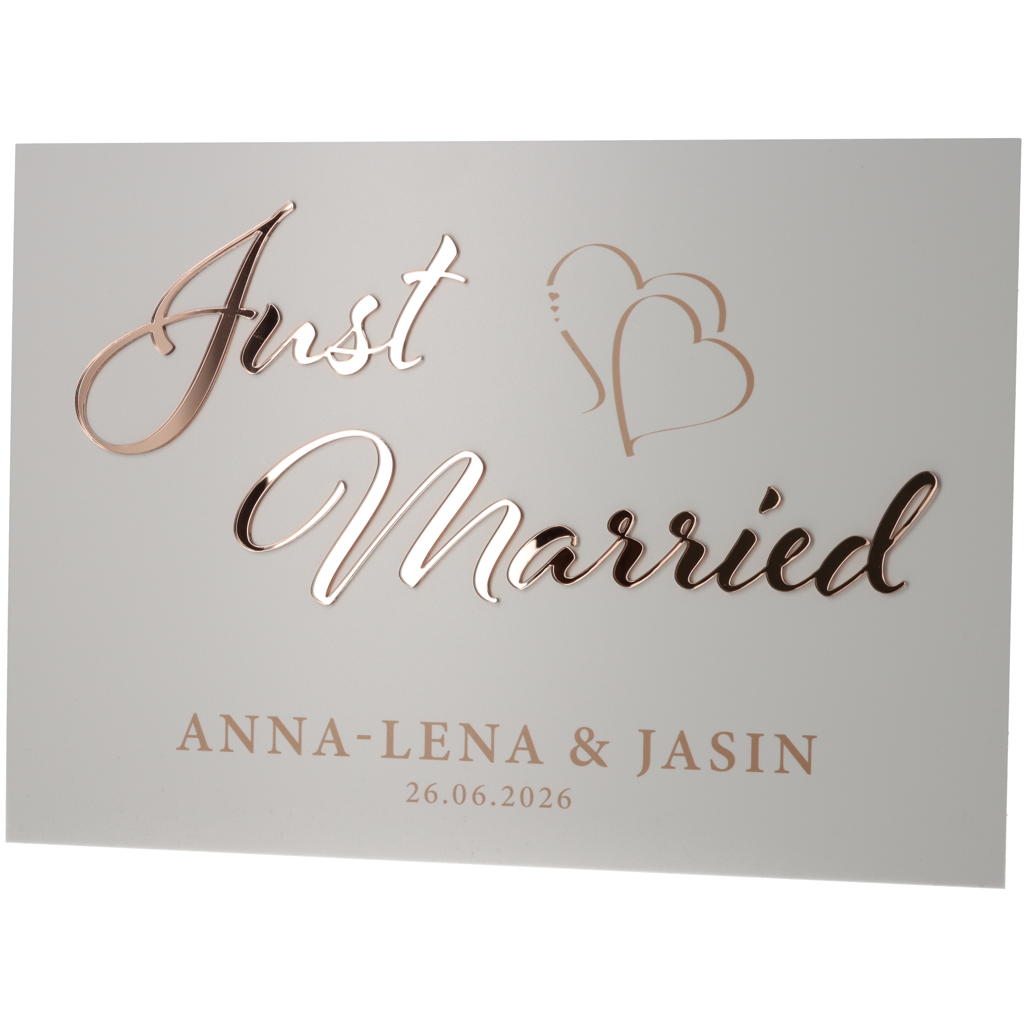 hochzeitskarte, Gäste-Einladung, Herzdesign, Namenskarte, Datumsversion