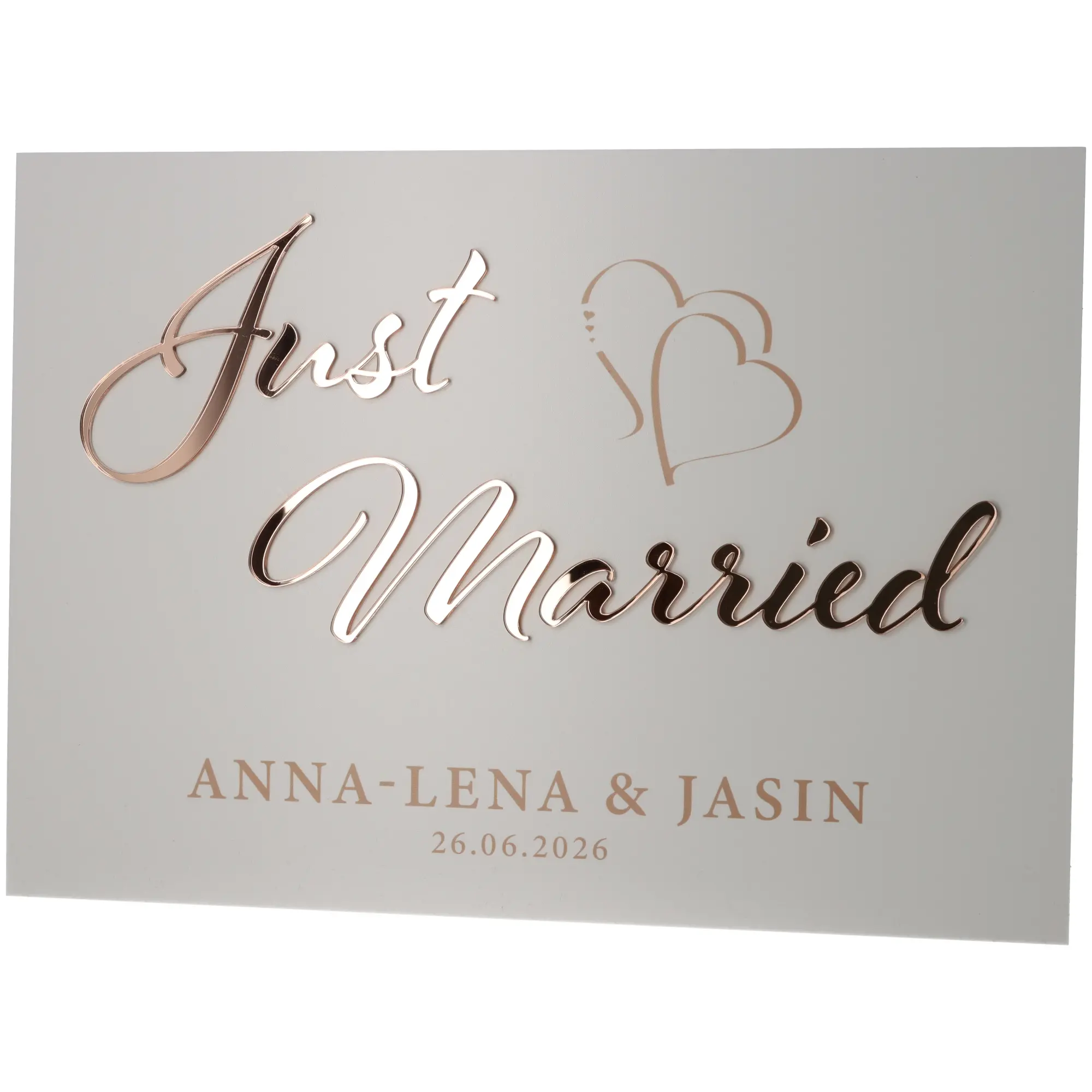 hochzeitskarte, Gäste-Einladung, Herzdesign, Namenskarte, Datumsversion