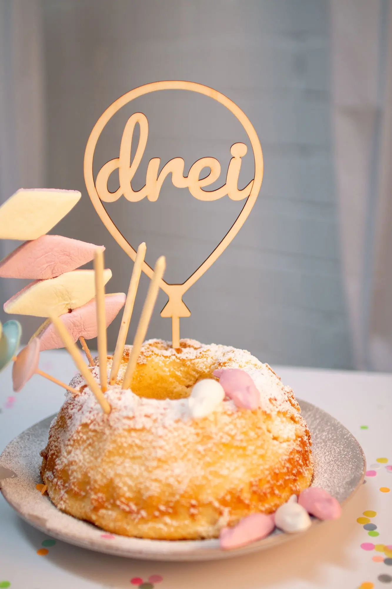 Cake Topper Ballon Zahl 3