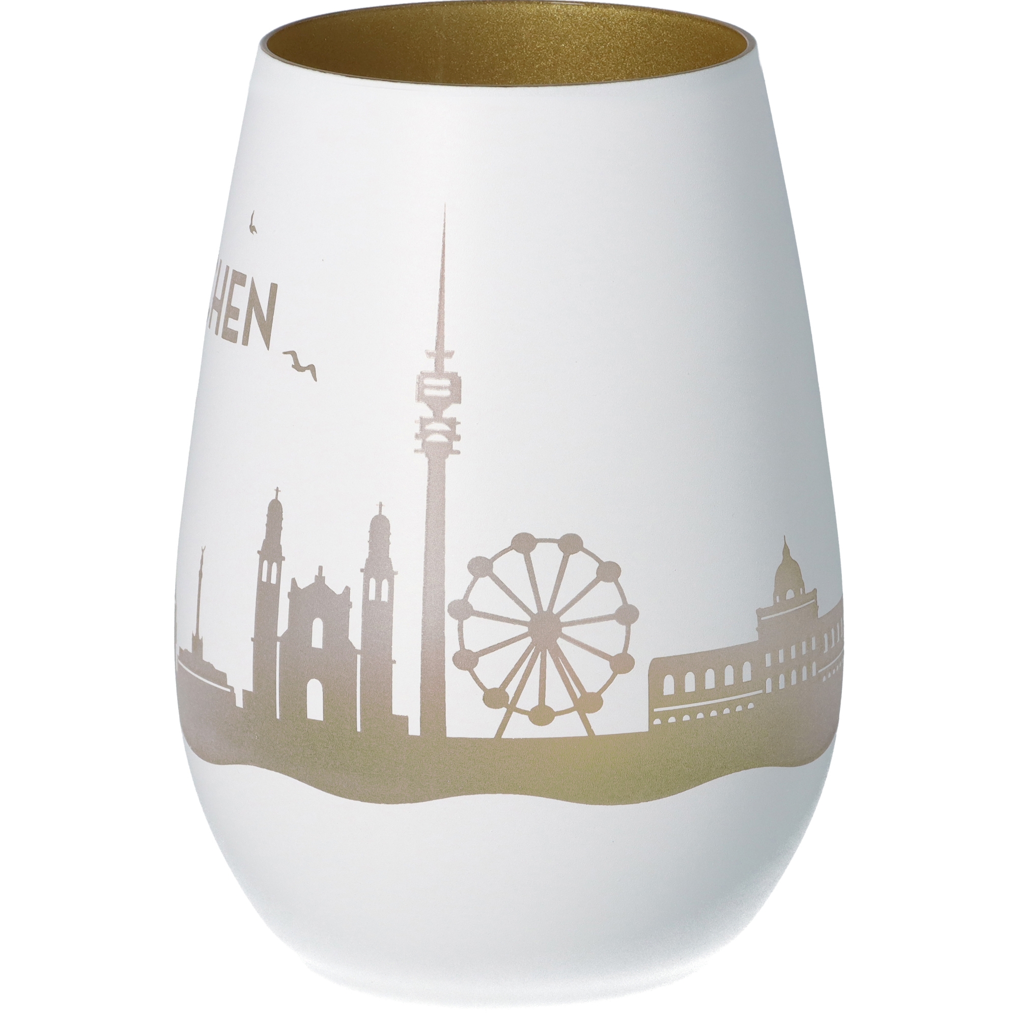 Windlicht Skyline München Töpferei, Krug, Glas, Vase, Lampe