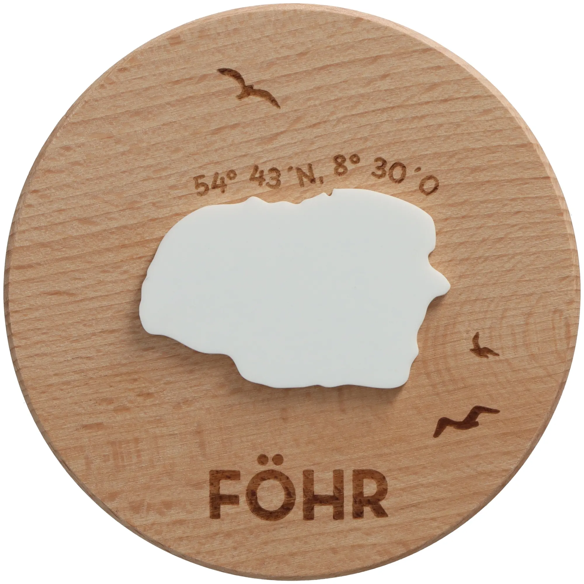 Geschenkglas Skyline "Föhr Silhouette" Weiß