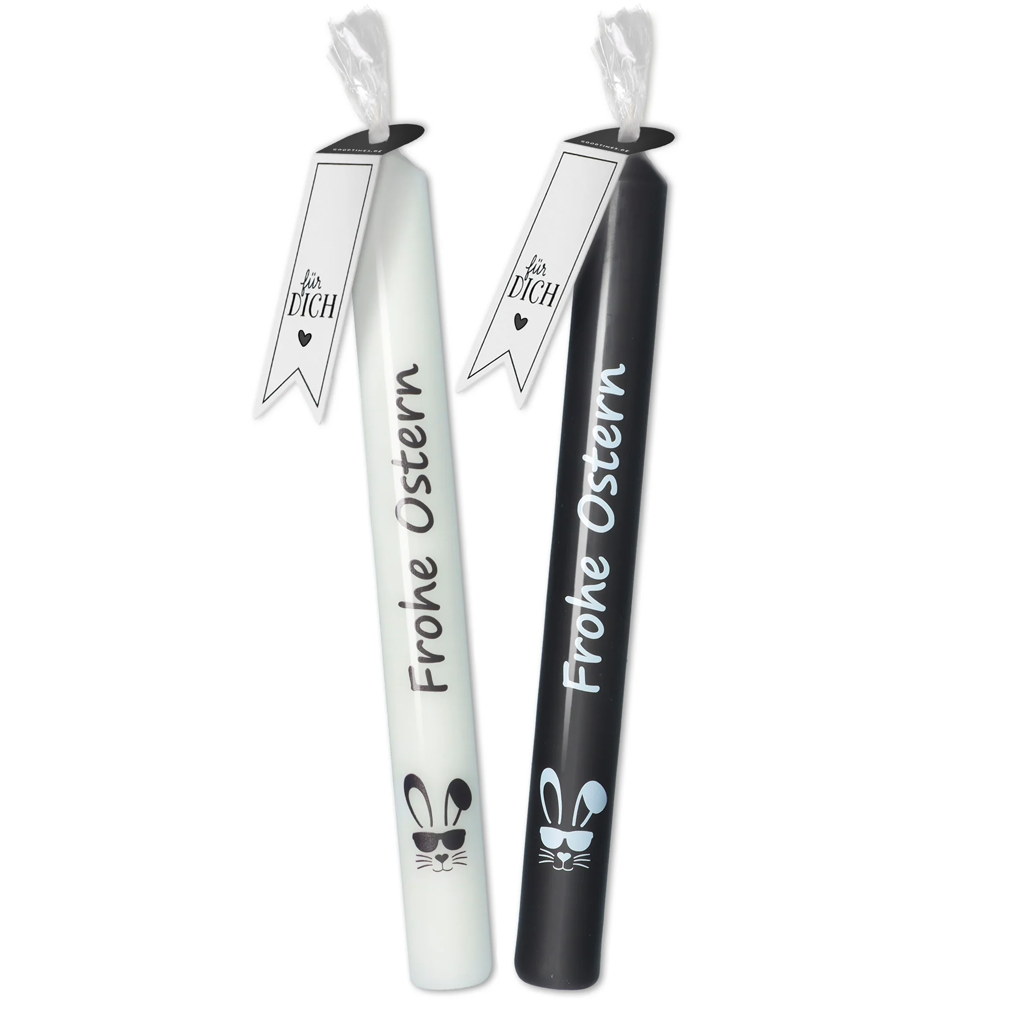 Stabkerzen-Set Schwarz "Frohe Ostern"