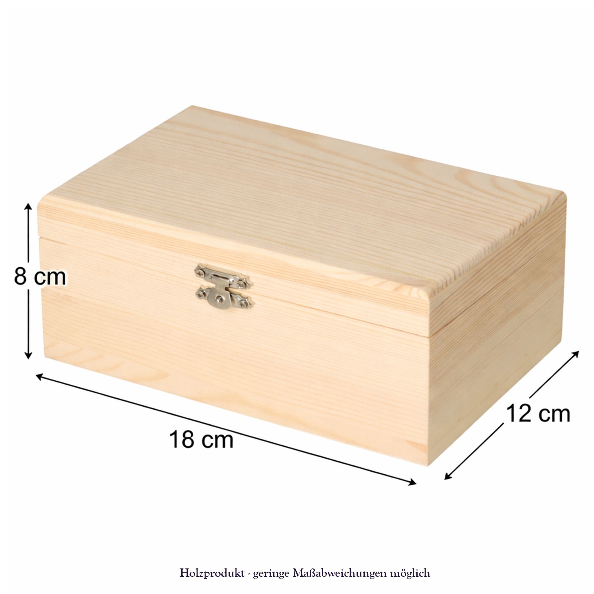 Holzbox, Box, Holz, Aufbewahrung, Maße 18x12x8 cm