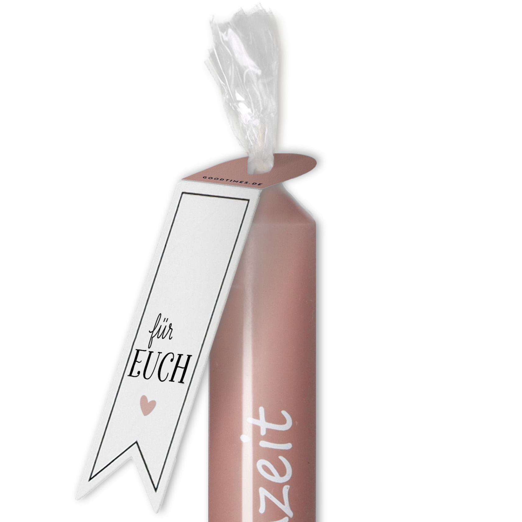 Stabkerze "Rosenhochzeit"