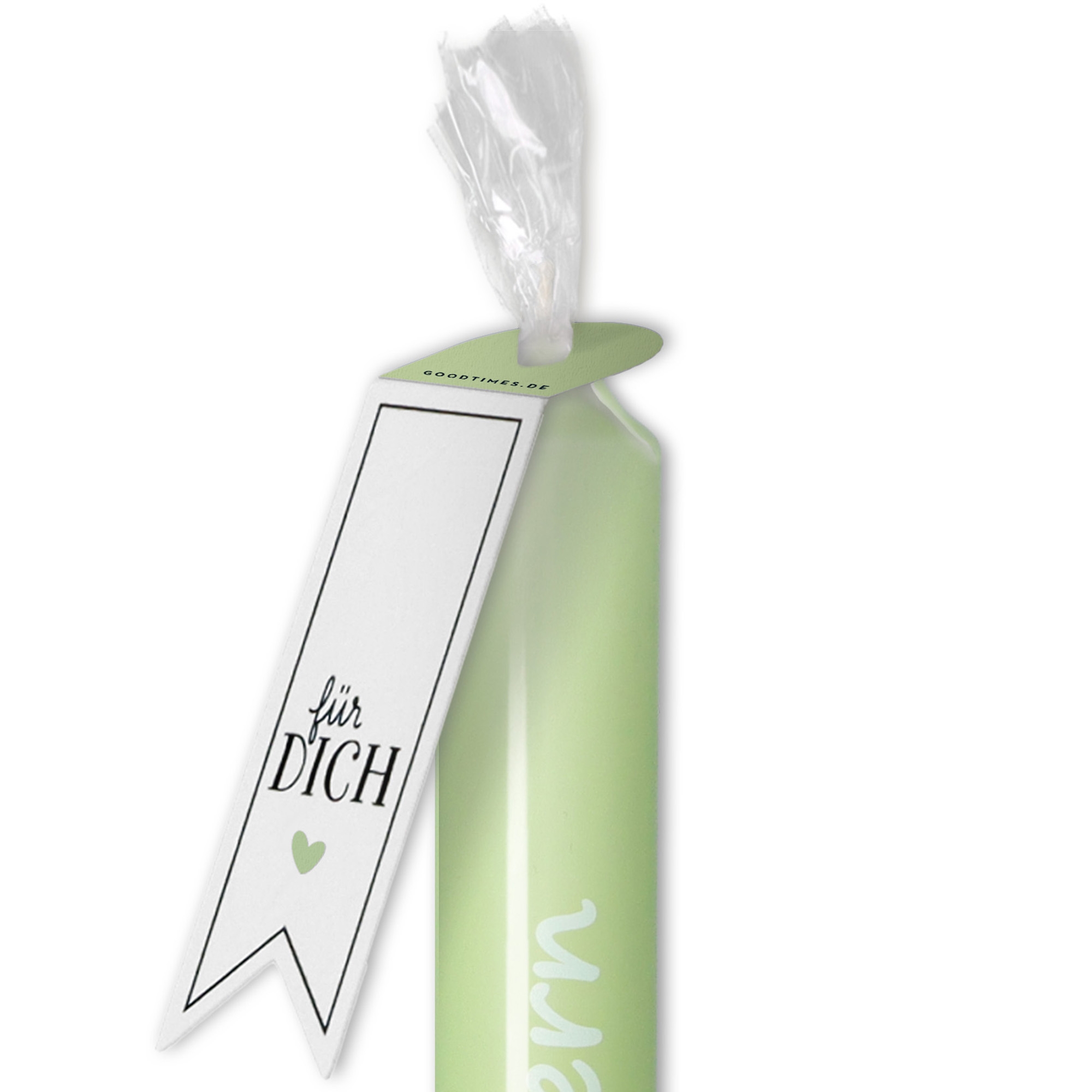 Stabkerze Mintgrün "Frohe Ostern" Flasche