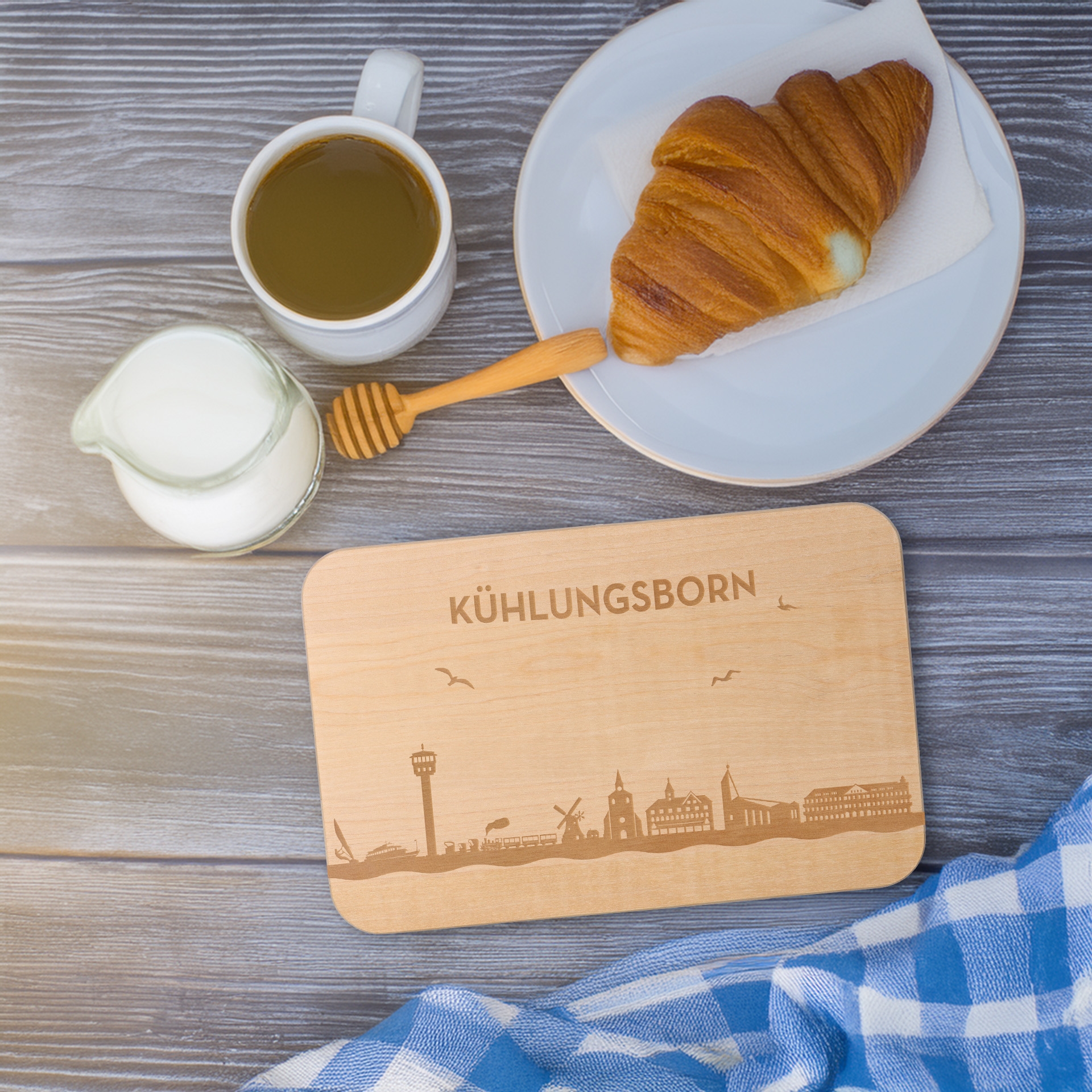 Frühstücksbrett Skyline Kühlungsborn