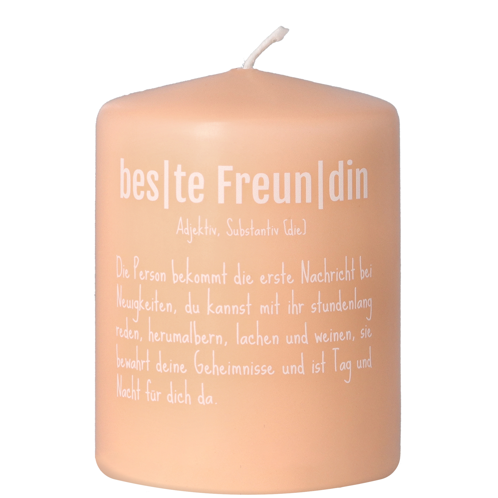 Stumpenkerze "Beste Freundin Definition" Stumpenkerze "Beste Freundin Definition"