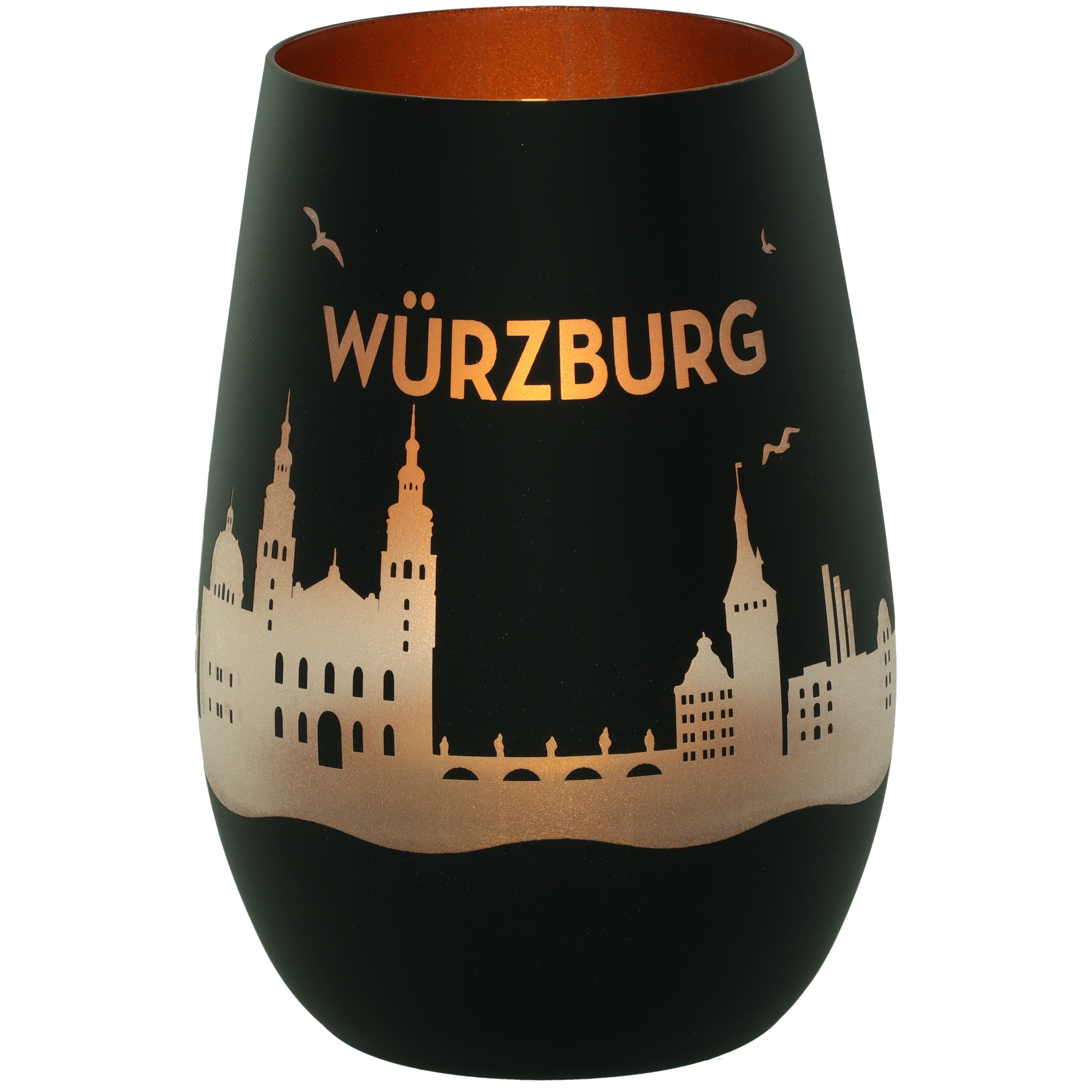 Windlicht Skyline Würzburg Töpferei, Glas