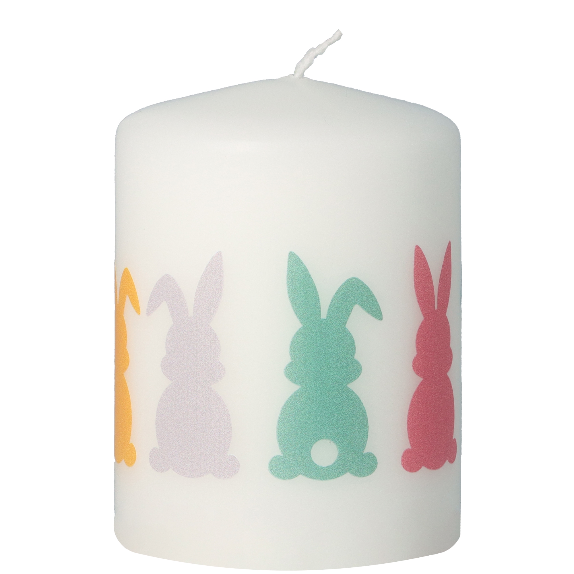 Stumpenkerze Bunt "Osterhasen"