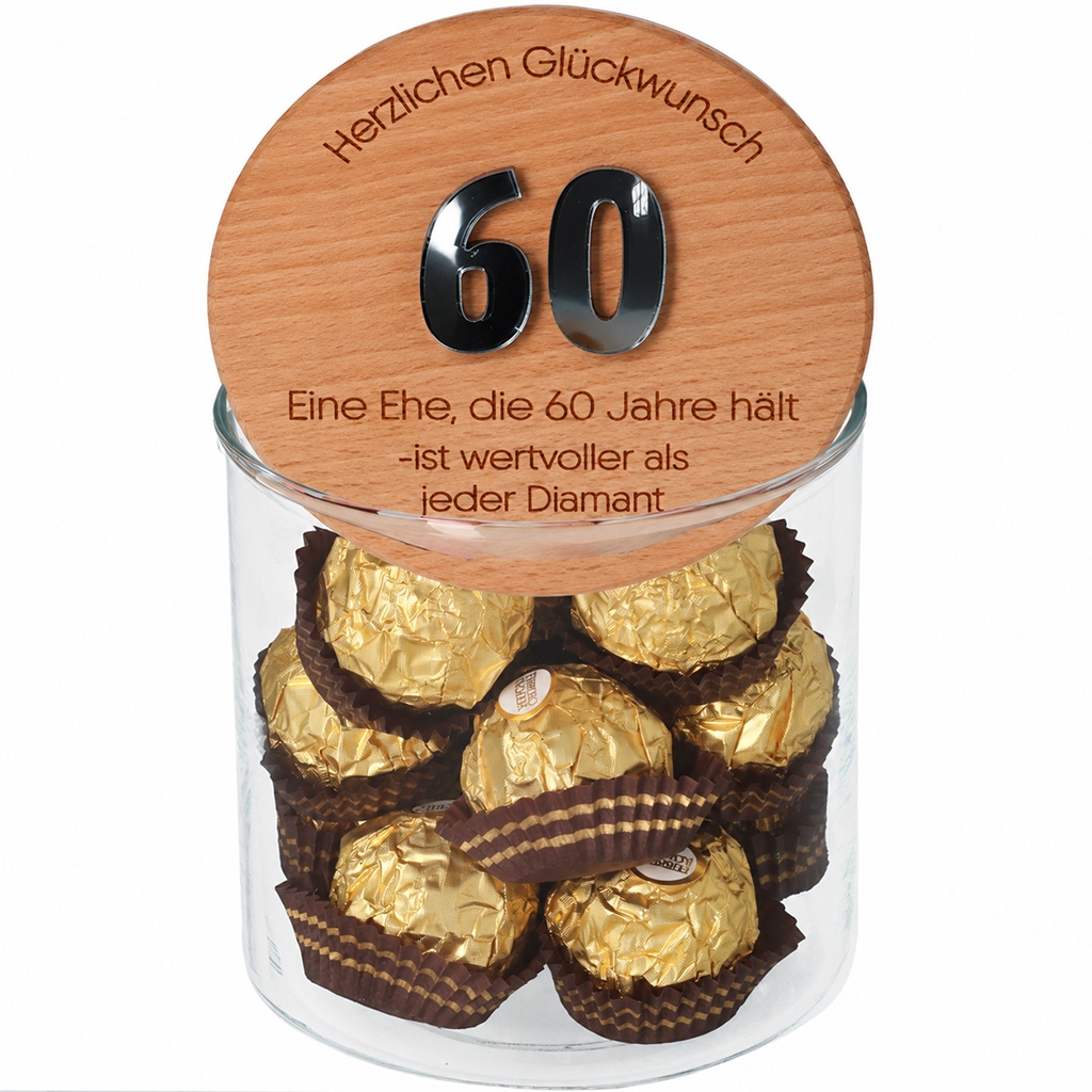 Geschenkglas "60 Diamantene Hochzeit"